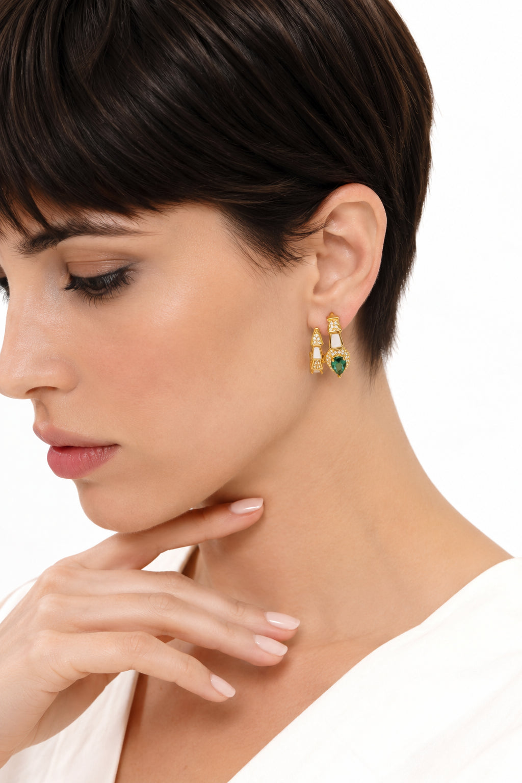 Zircon & Nacre Earring