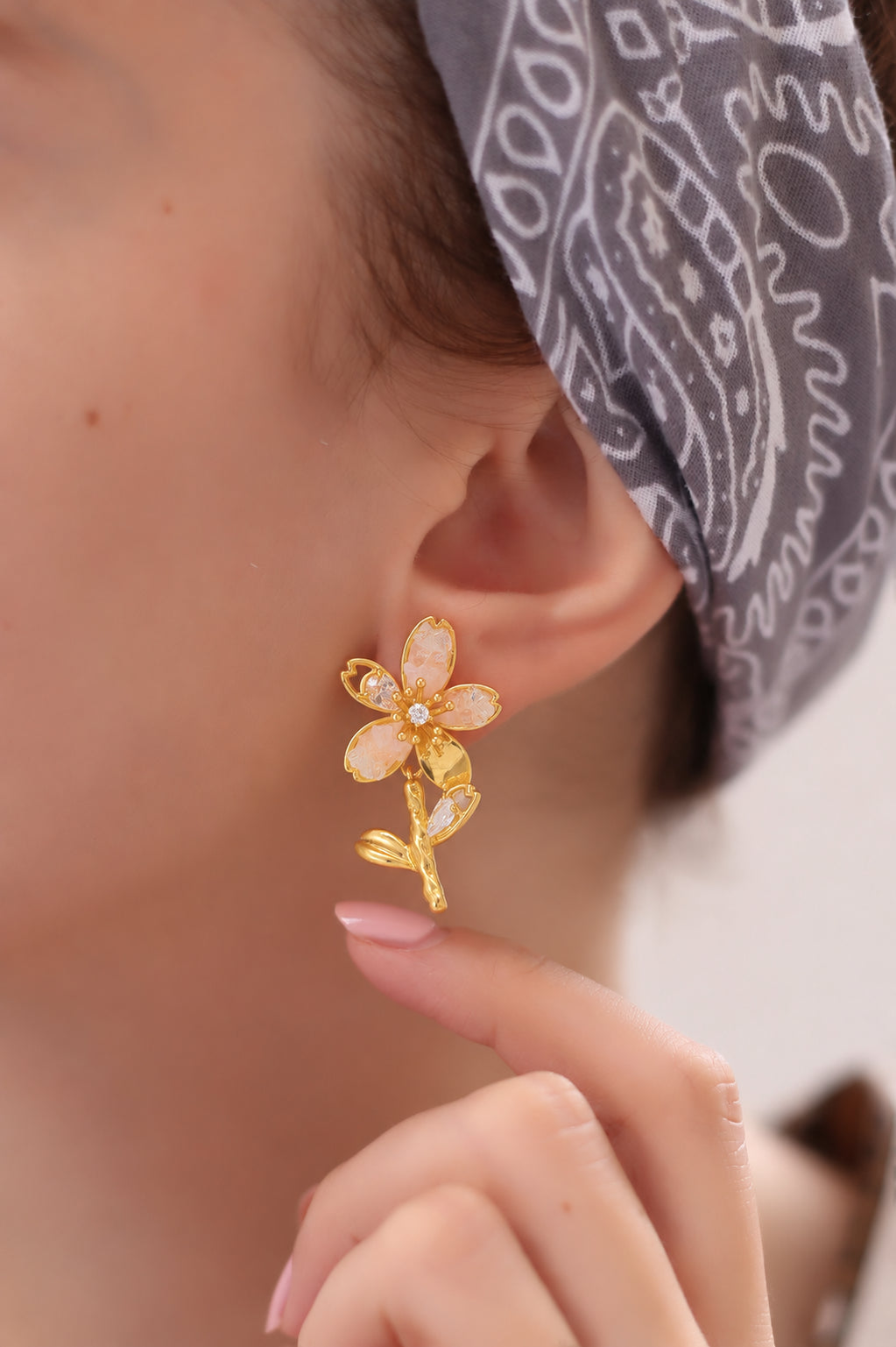 Pink Quartz Earring