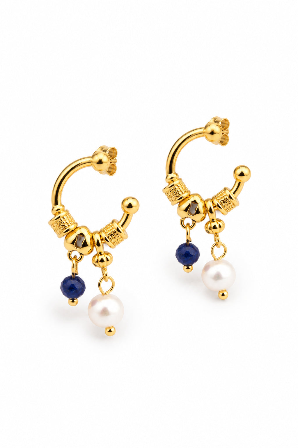 Pearl & Lapis Earring