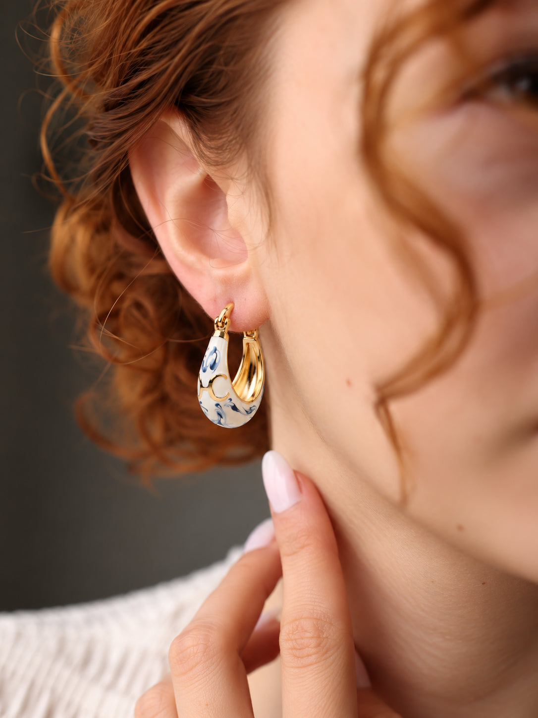 Enamel Earring