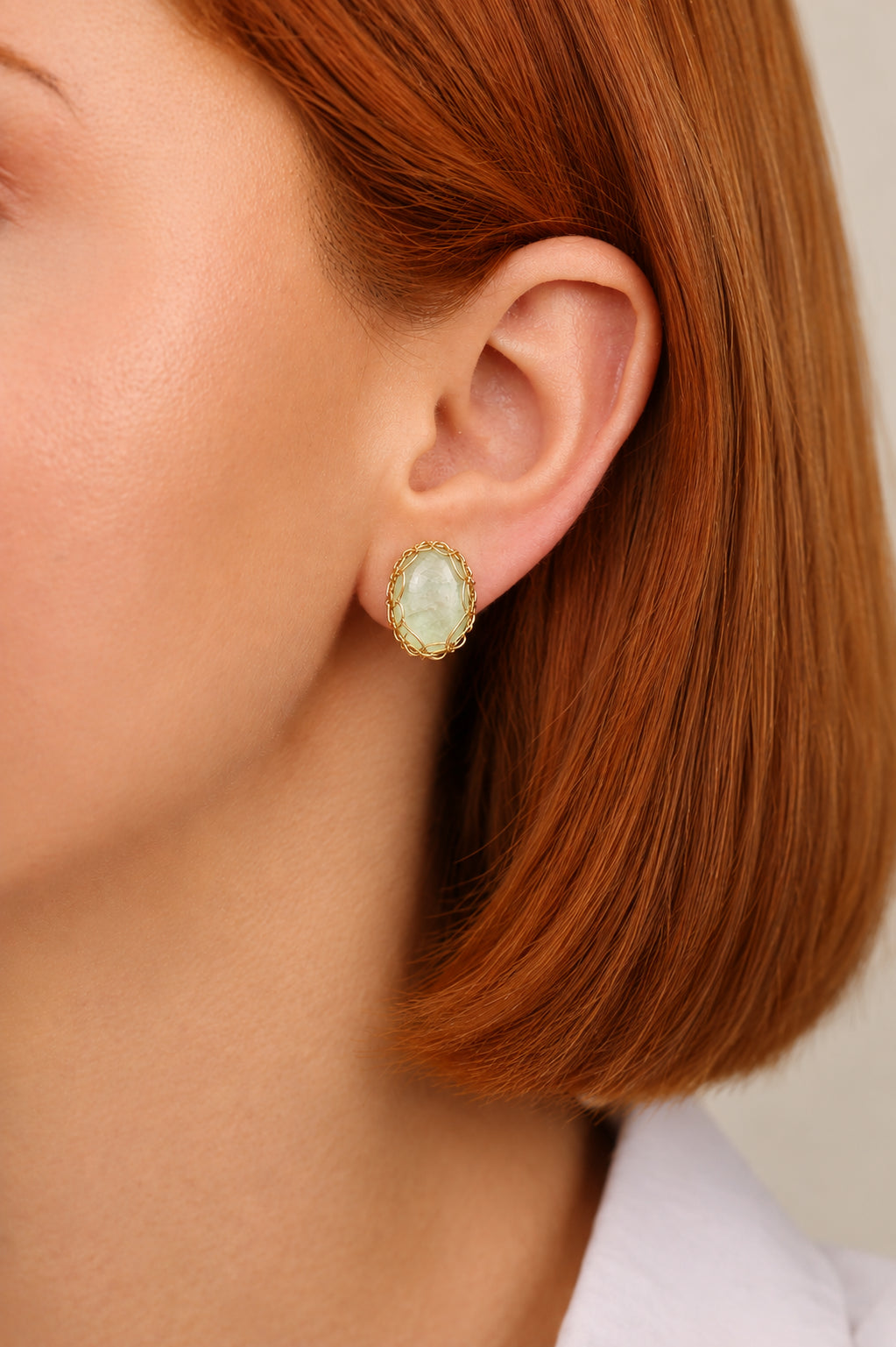 Prehnite Earring