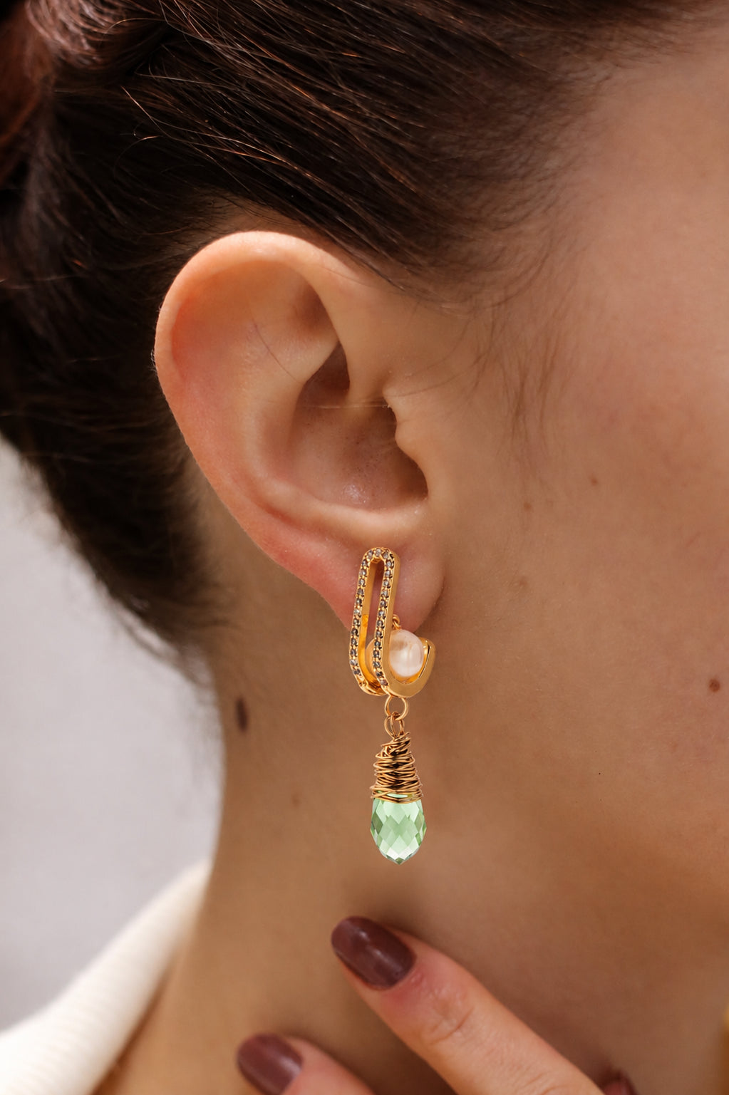 Pearl & Zircon Earring