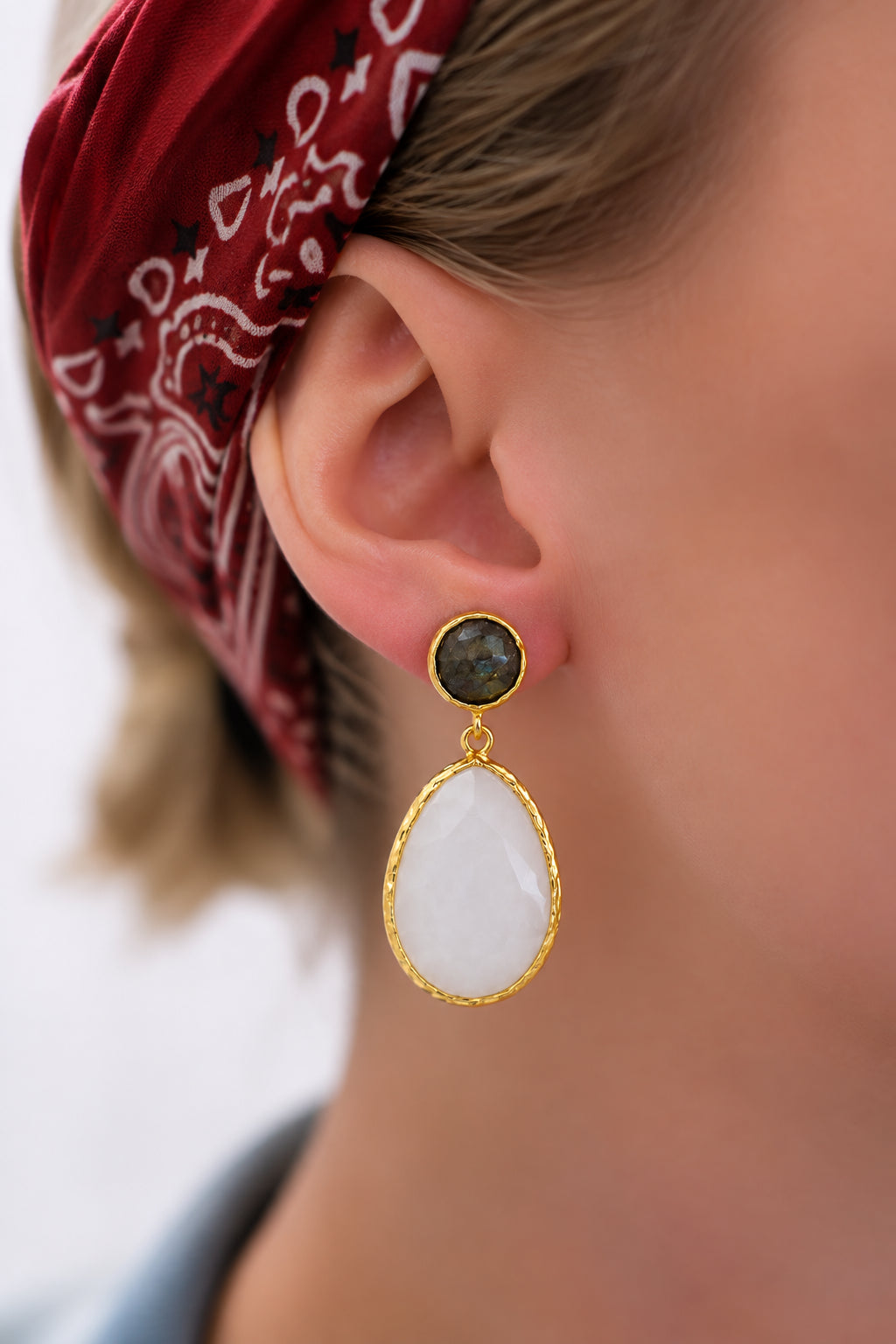 Moonstone & Labradoirte Earring