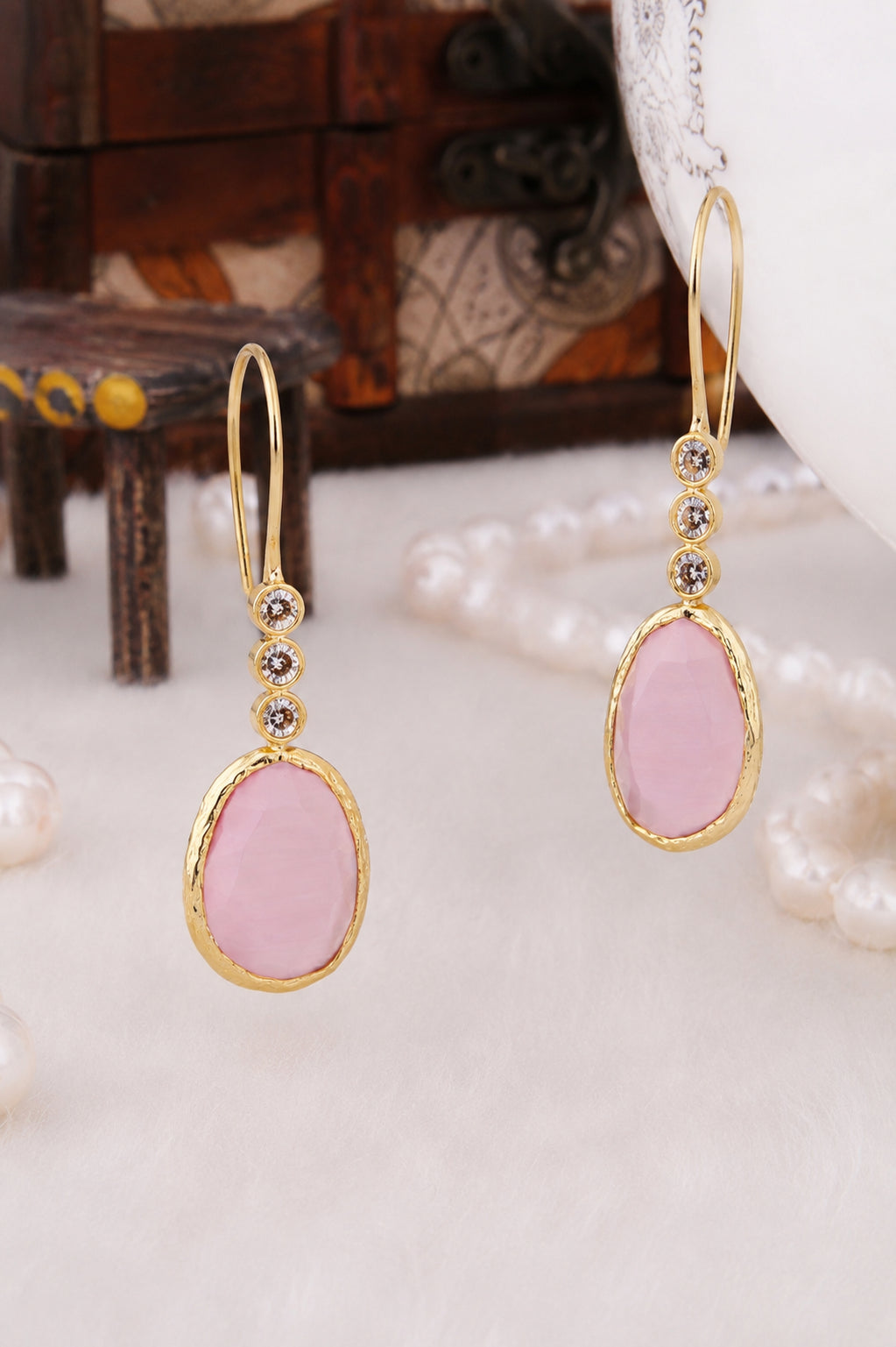 Cat Eyes & Zircon Earring
