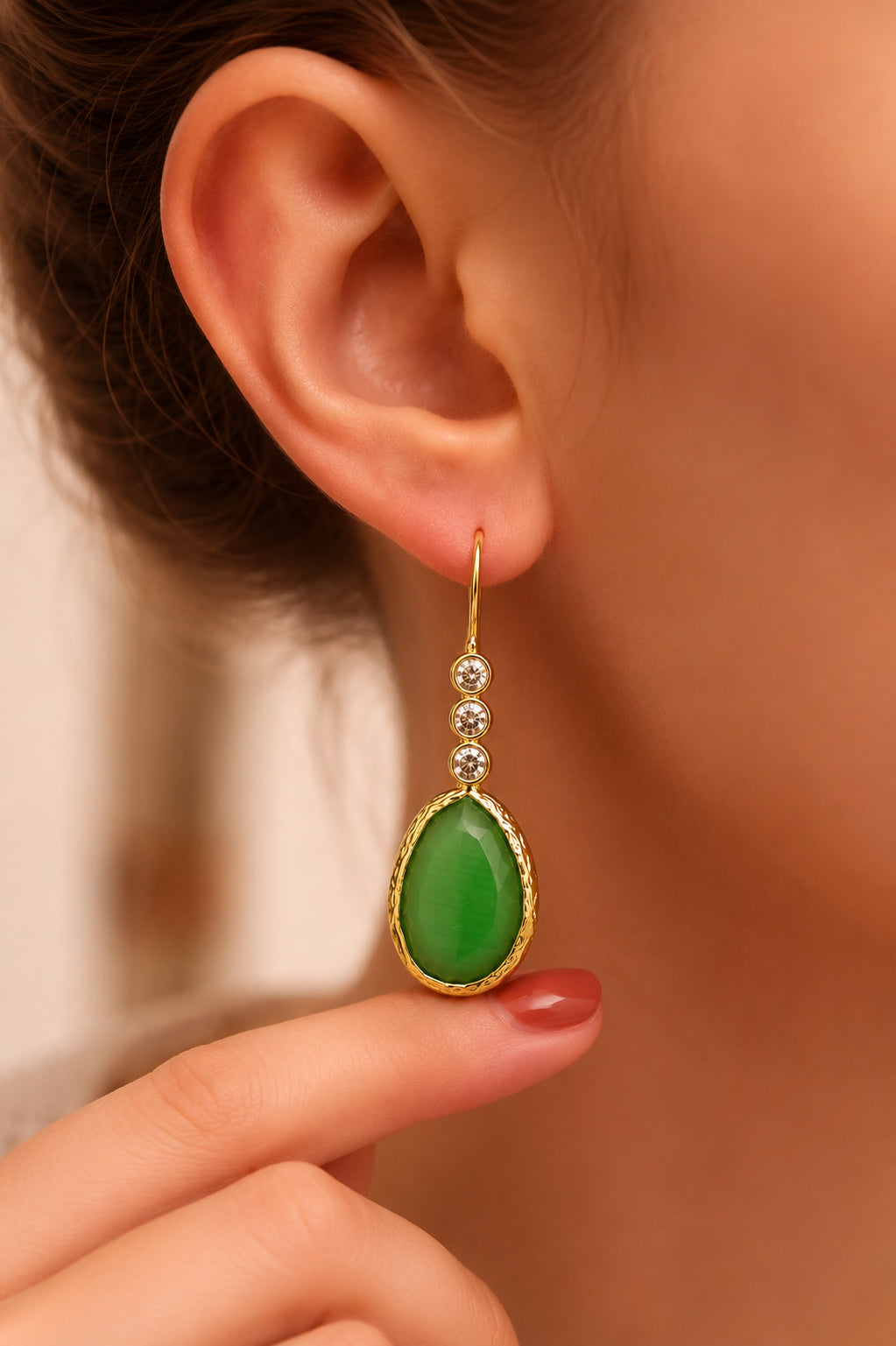 Cat Eyes & Zircon Earring