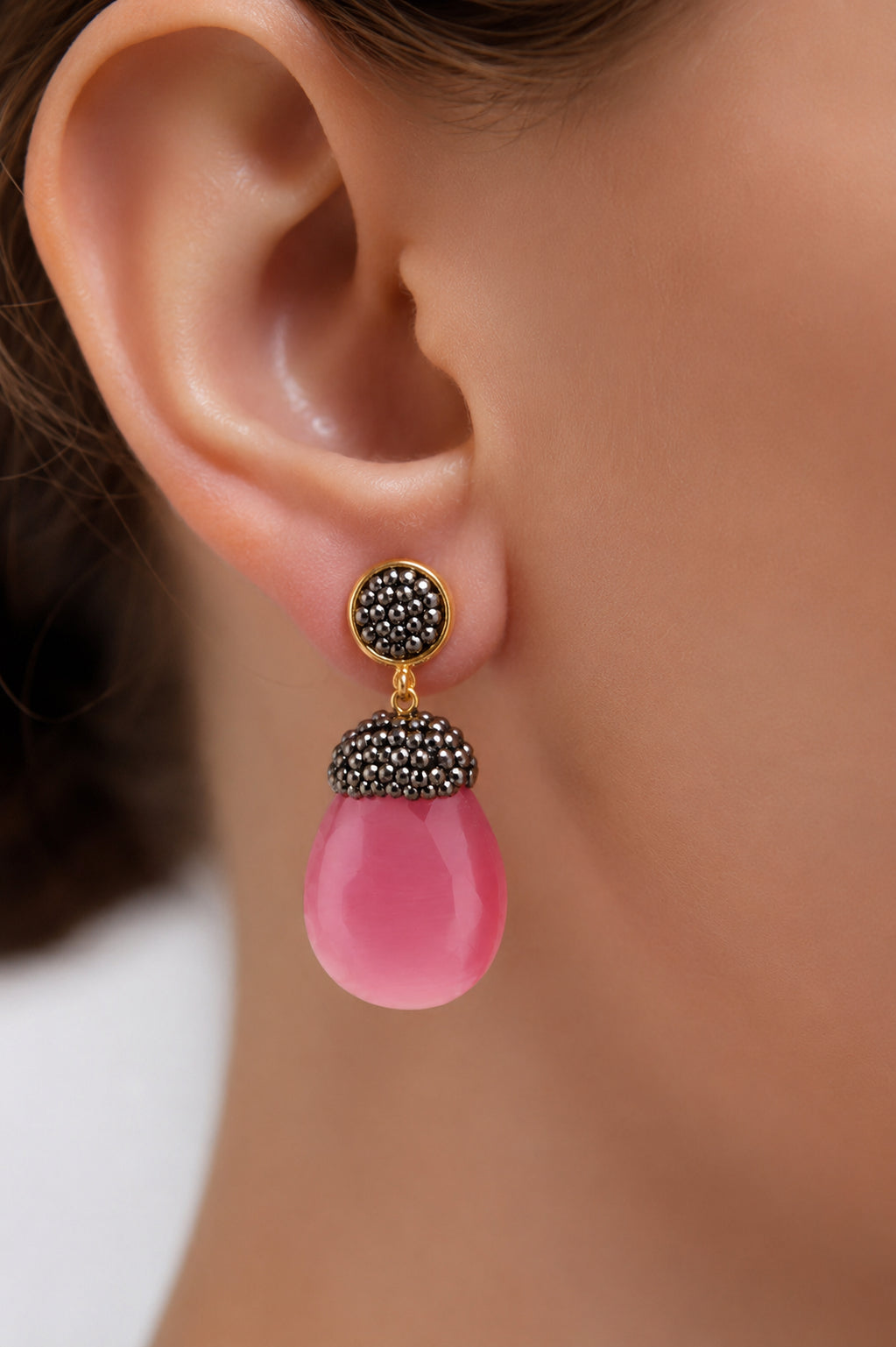 Cat Eyes & Hematite Earring