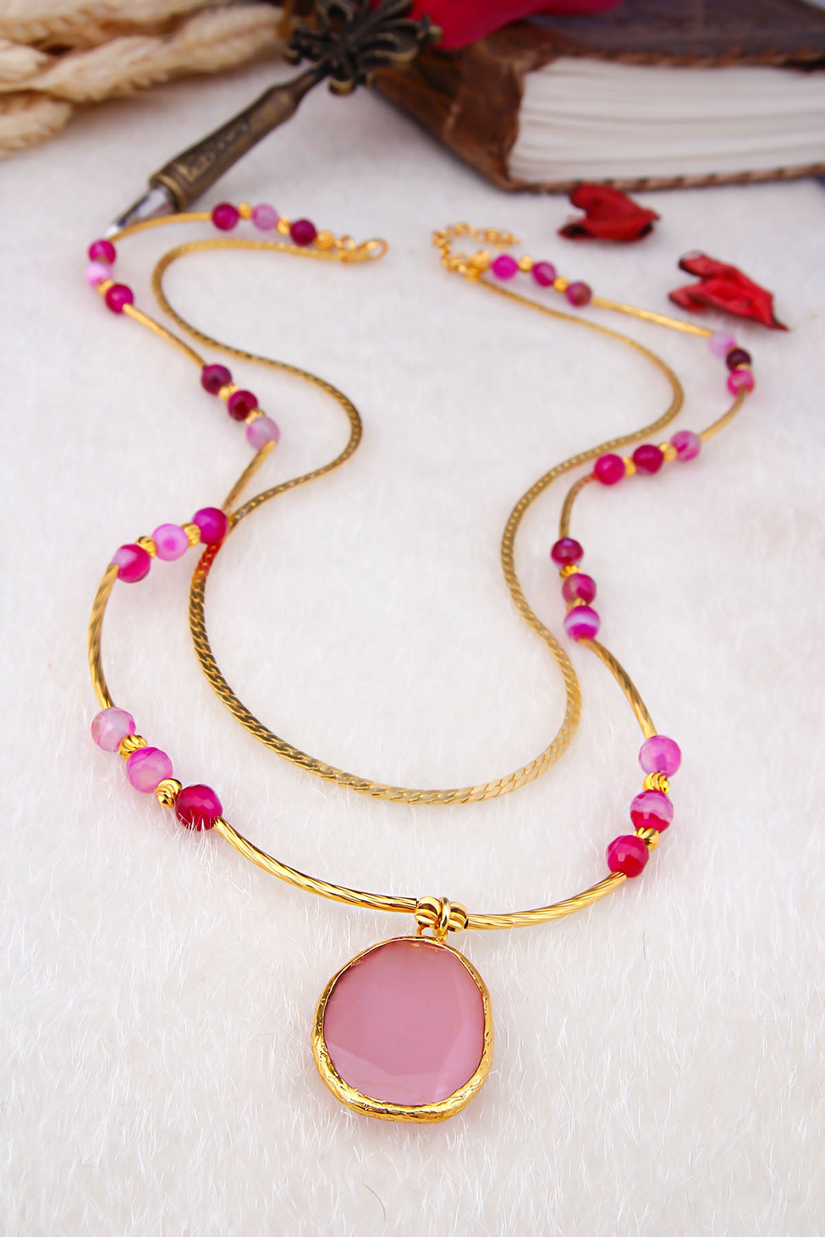Pink Quartz Collier
