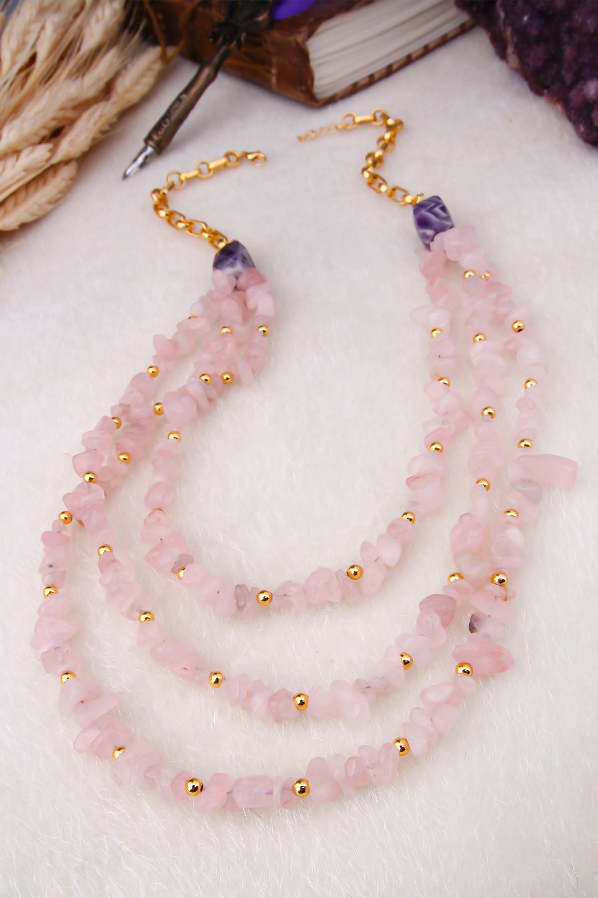 Pink Quartz Collier