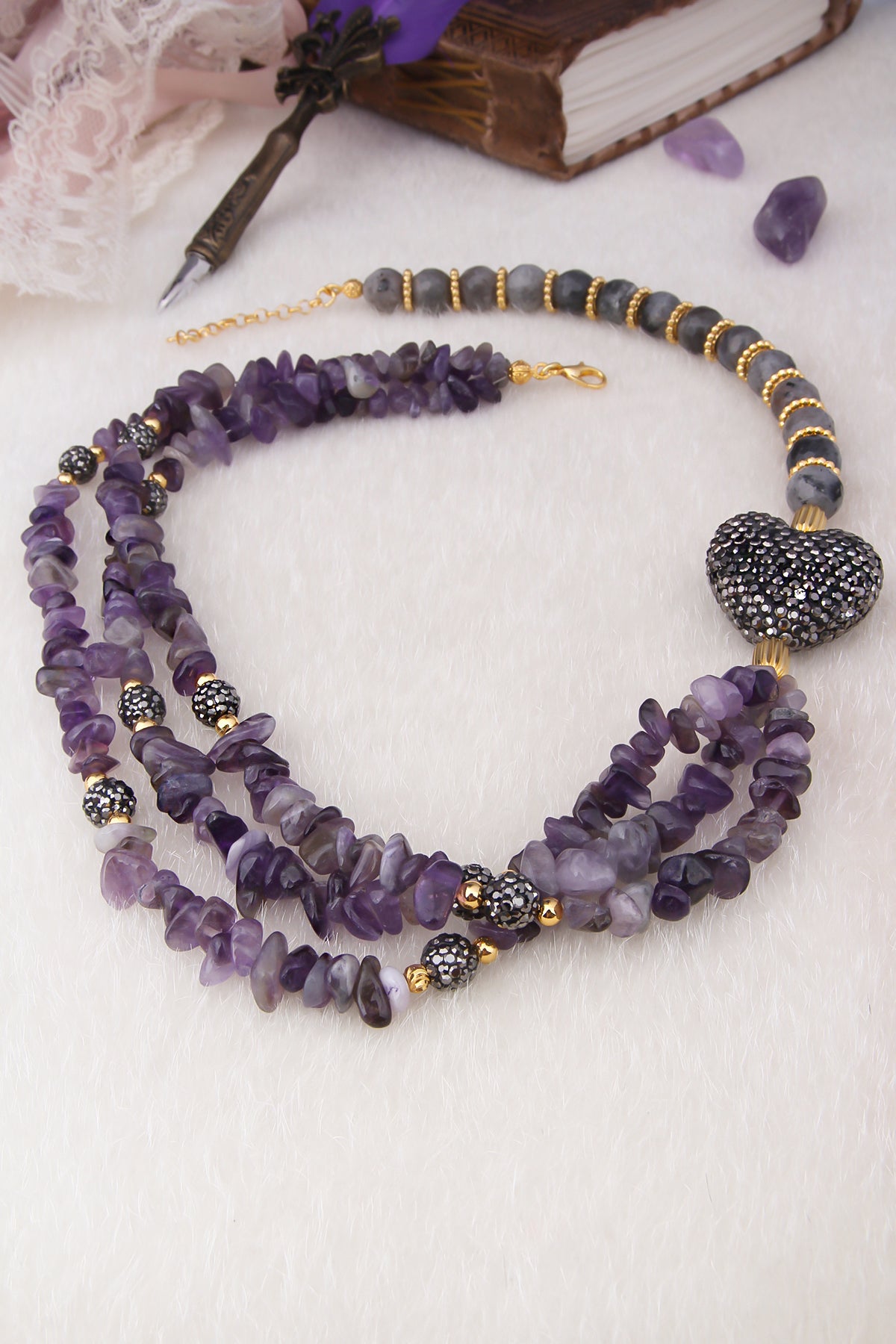 Amethyst & Nacre Collier