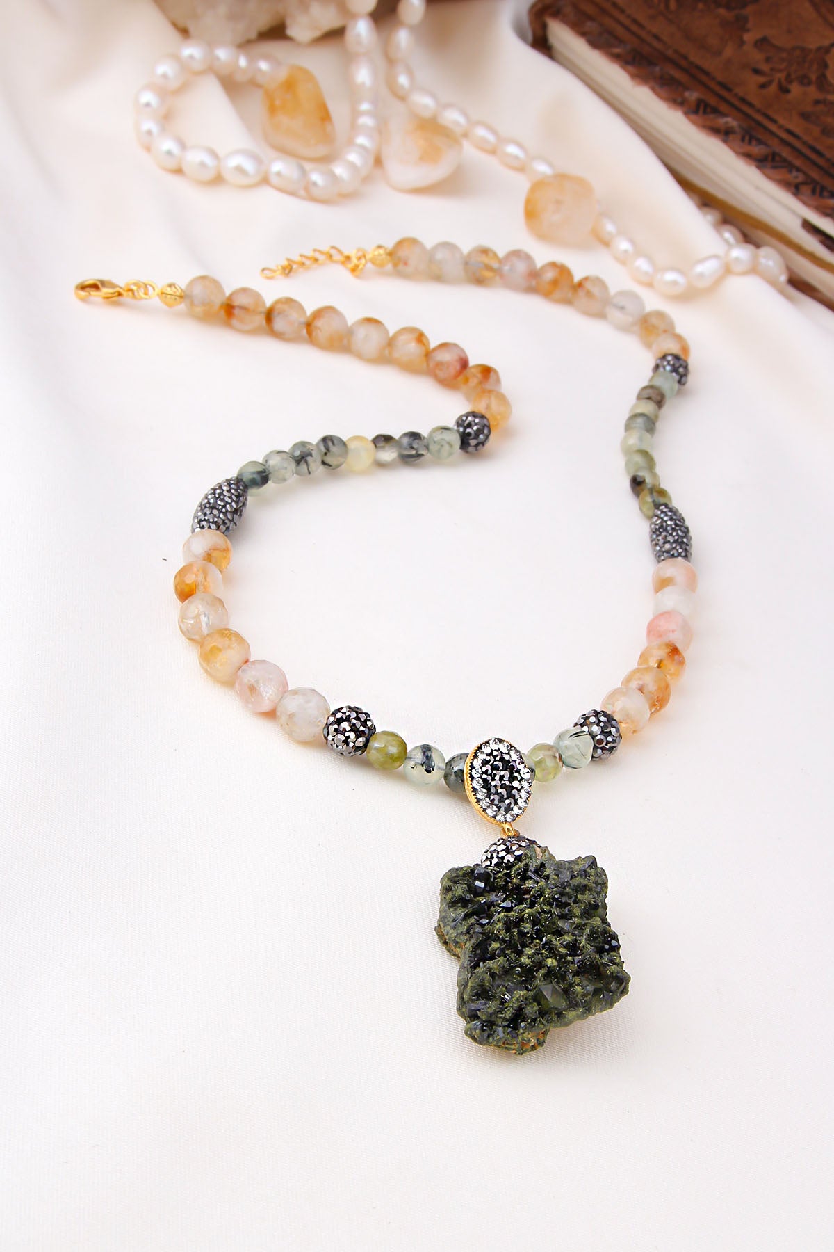 Forest Quartz & Citrine  Collier