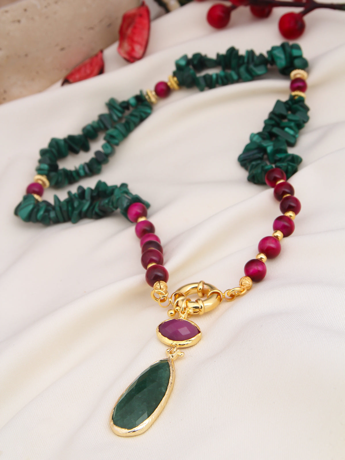 Agate & Tiger Eyes Collier