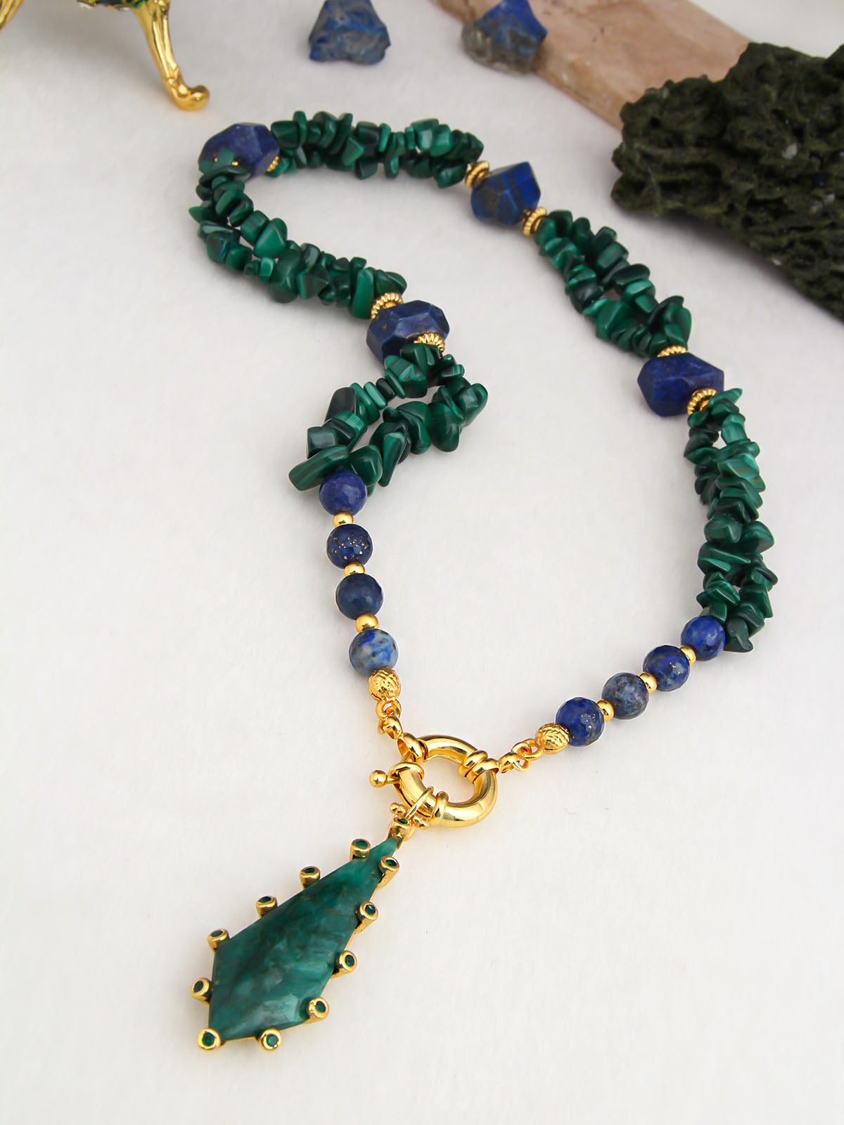 Malahite & Lapis Collier