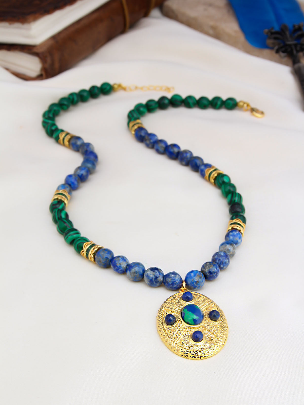 Lapis & Malahite Collier