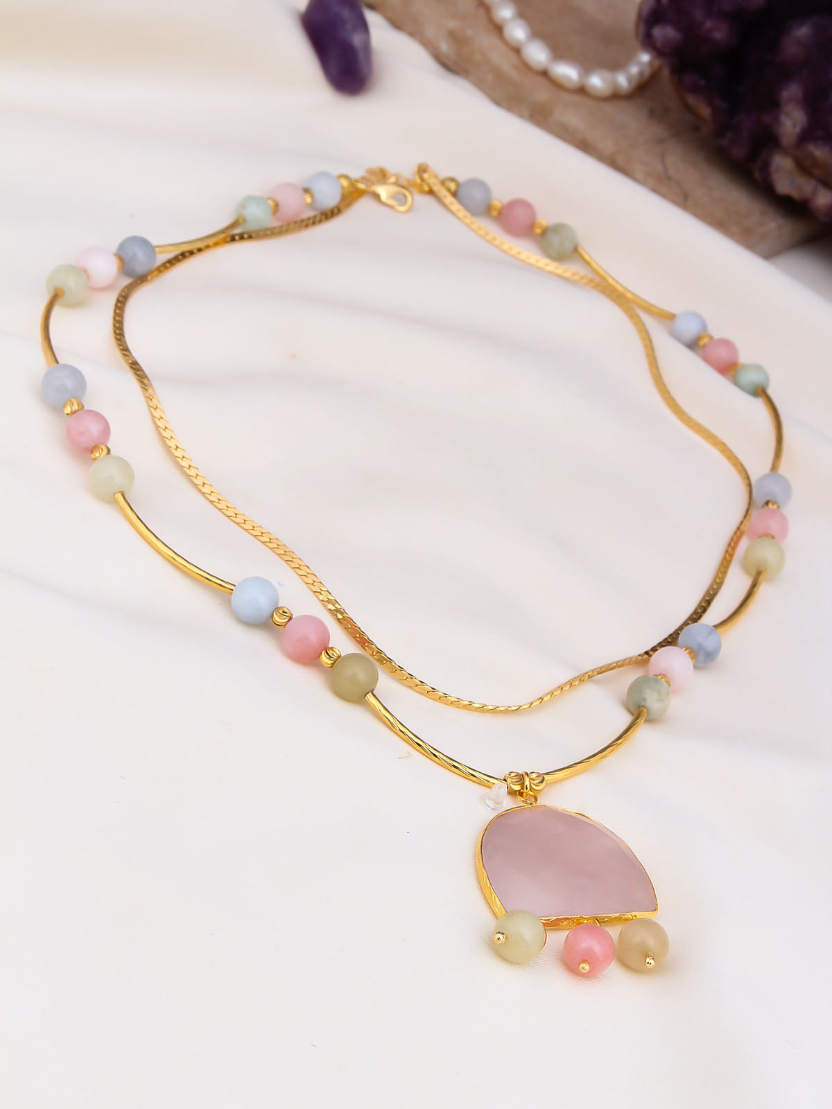 Pink Quartz Necklace