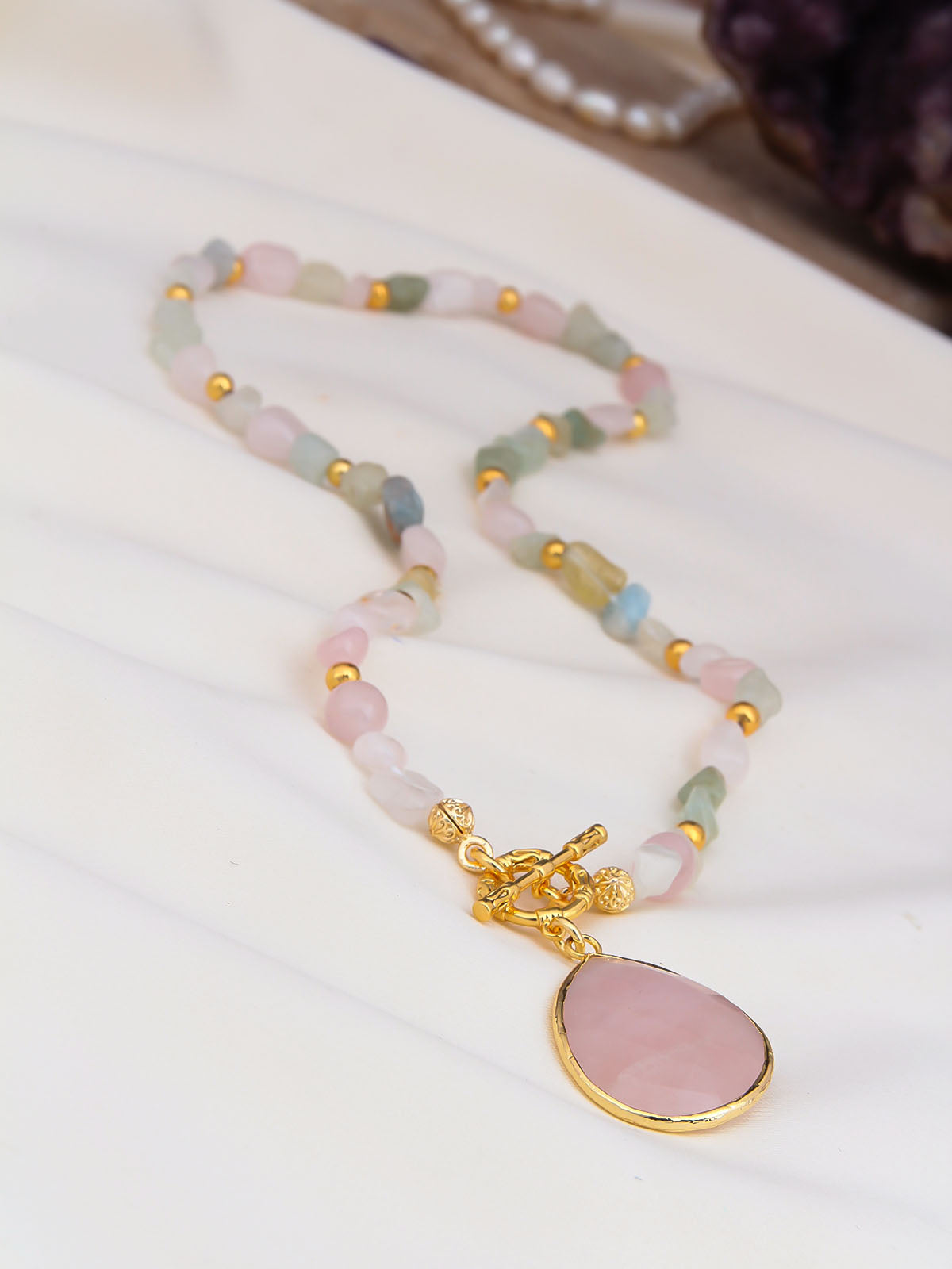 Pink Quartz Necklace
