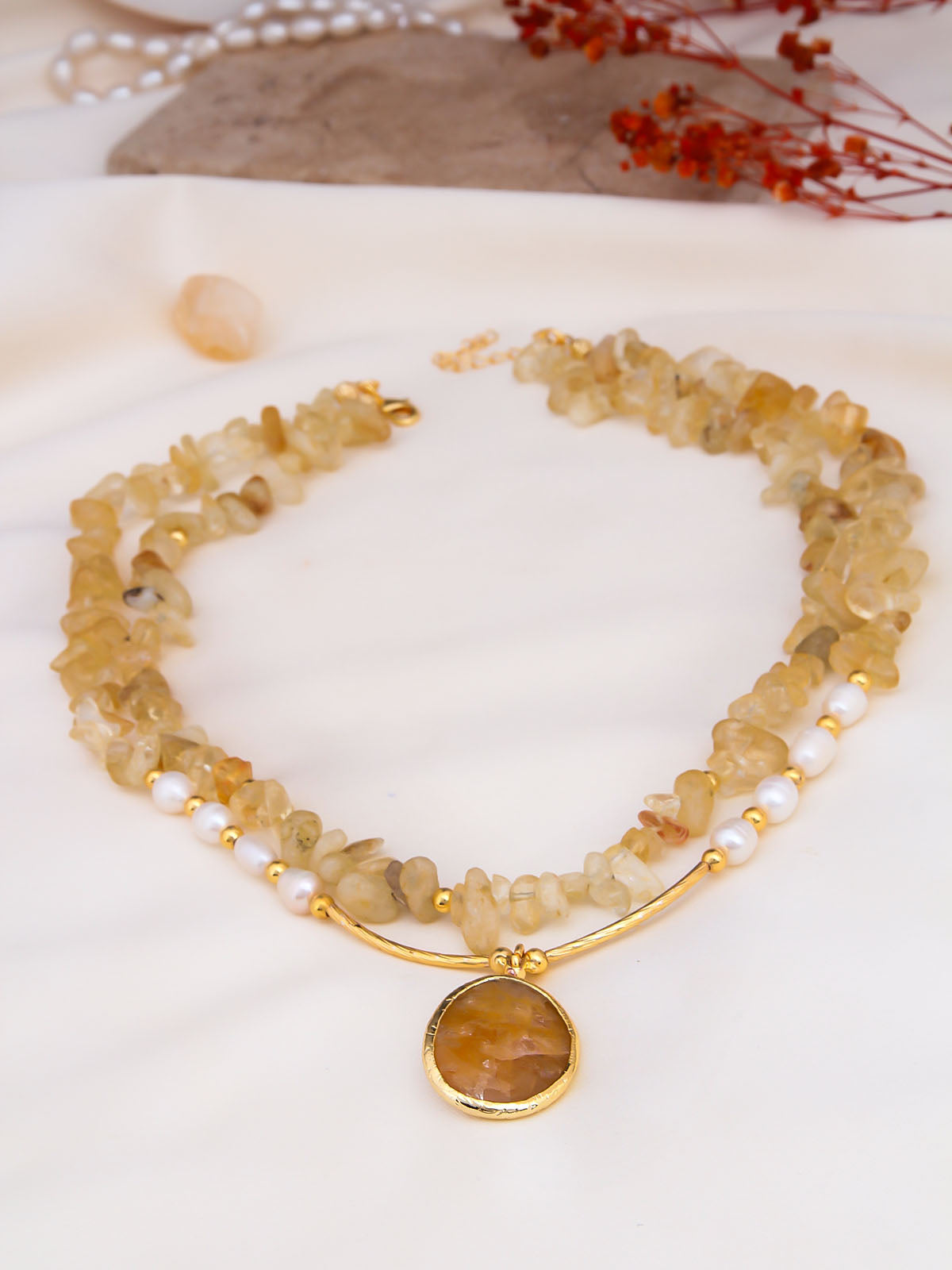 Citrine & Pearl Collier