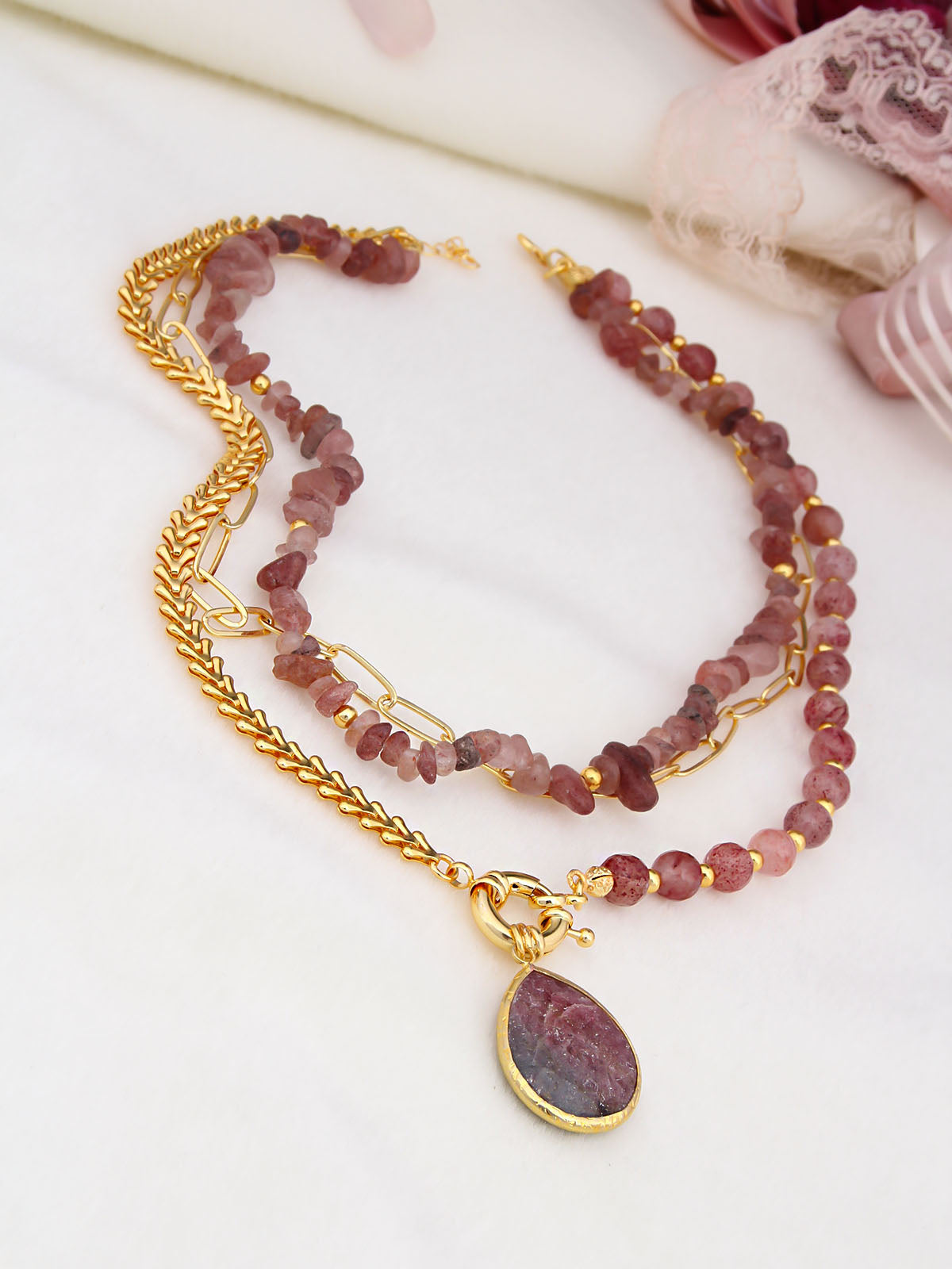 Strawberry Quartz Necklace