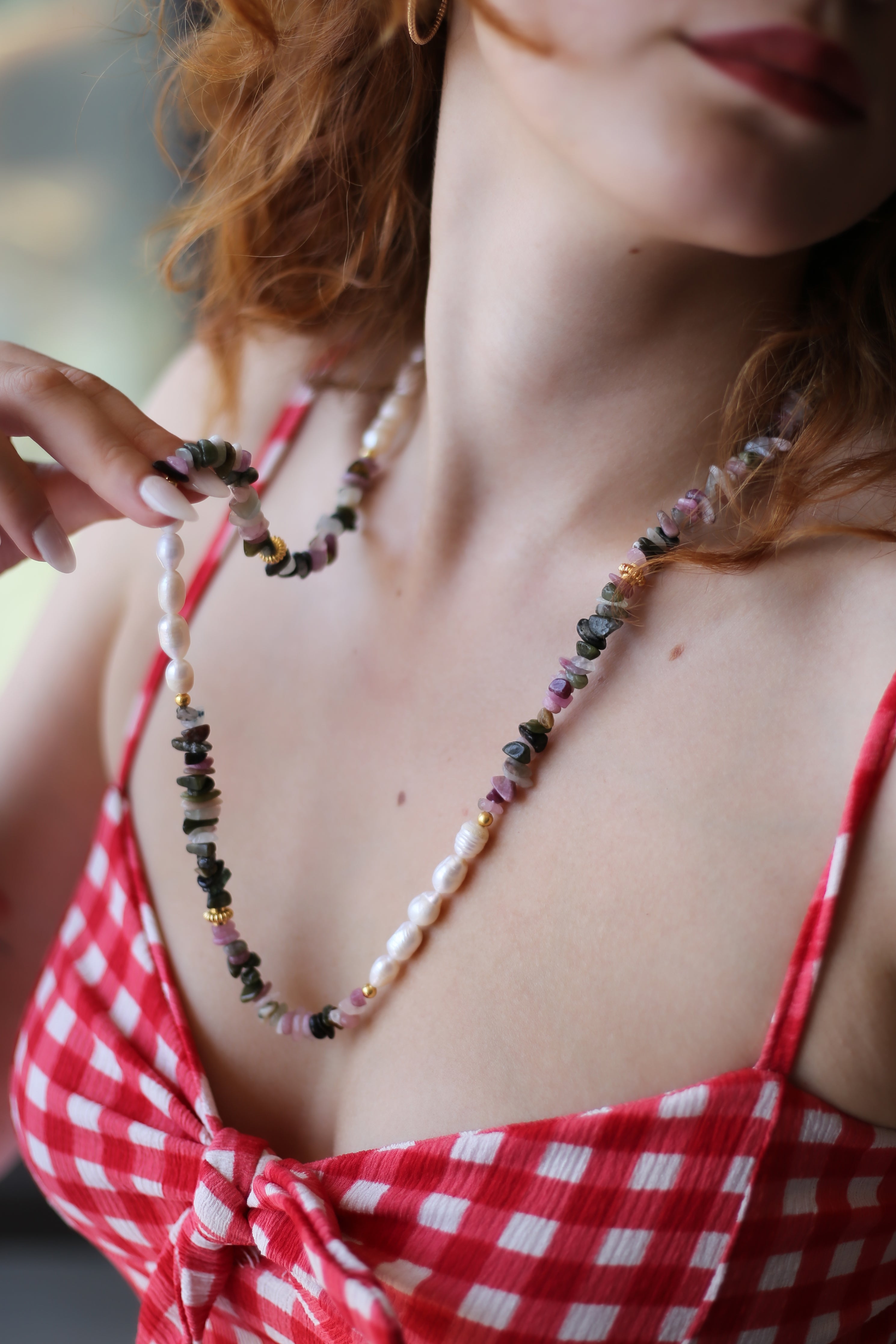 Black Routile &Pearl Collier