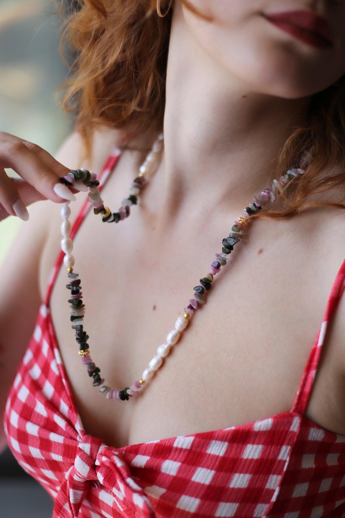 Black Routile &Pearl Collier