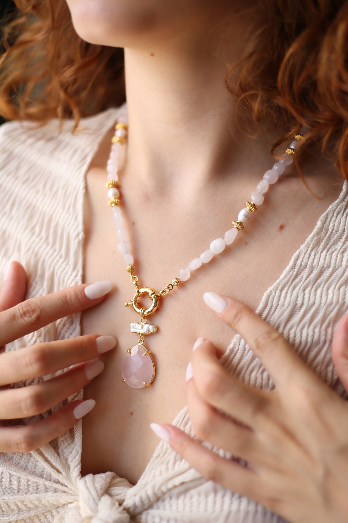 Pink Quartz Necklace