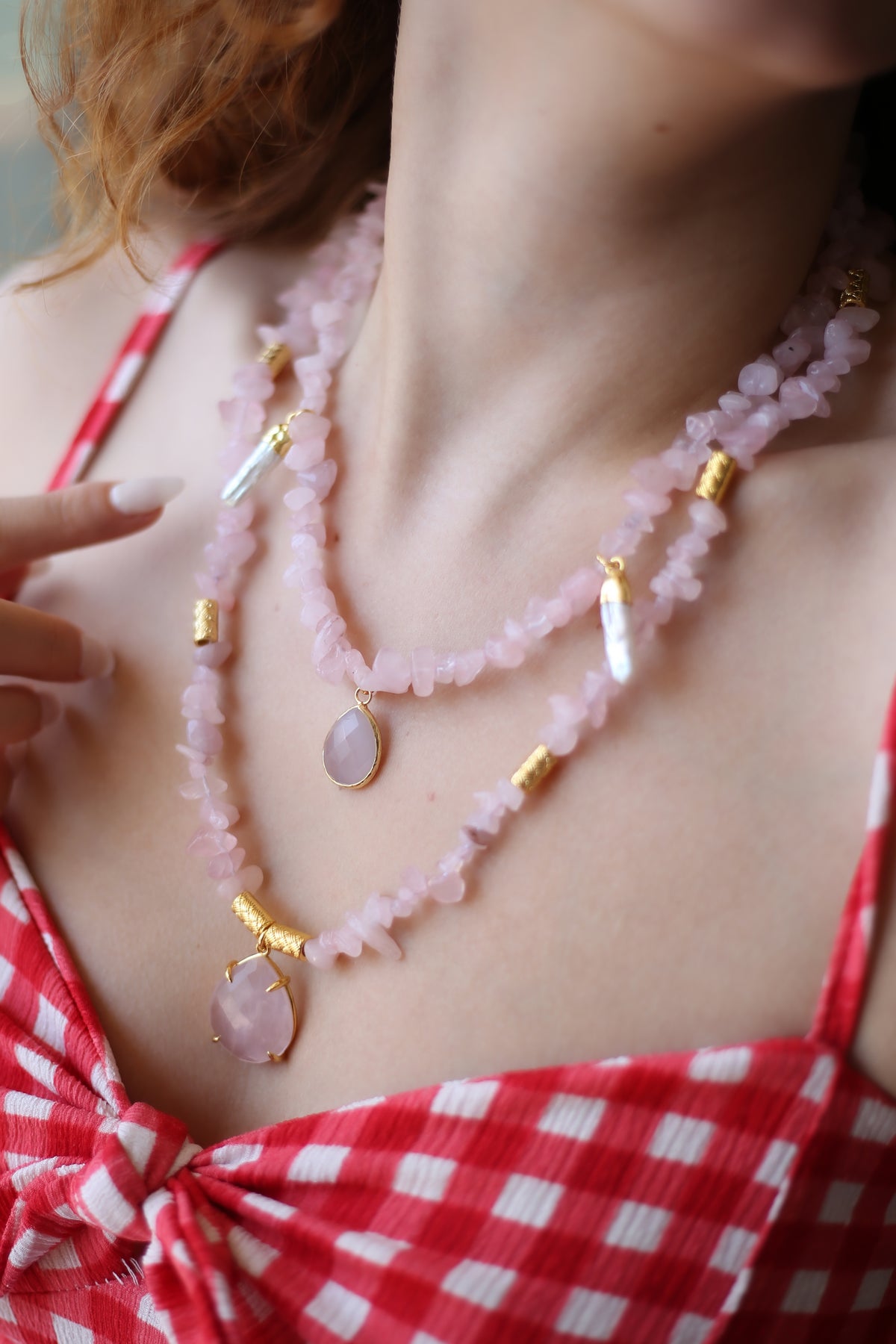 pink Quartz Necklace