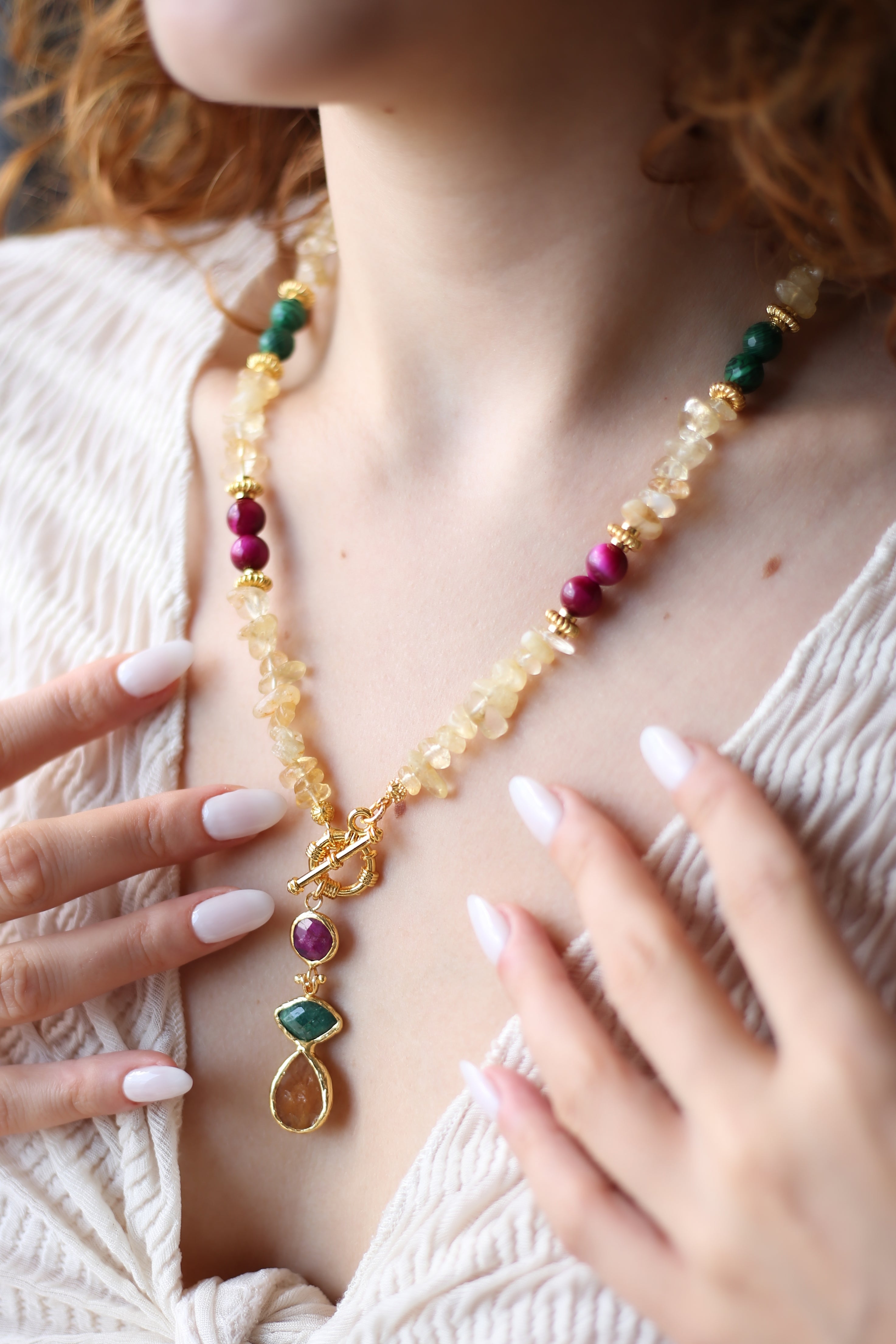 Agate & Citrine Necklace