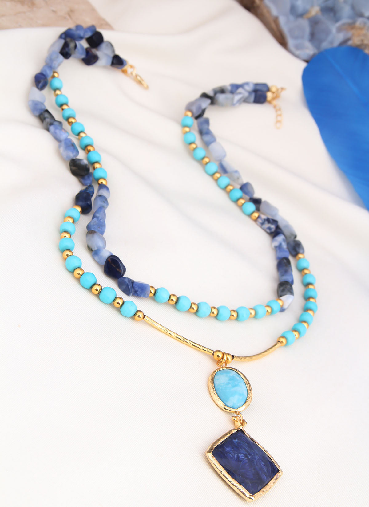 Saphire & Lapis Lazuli Collier