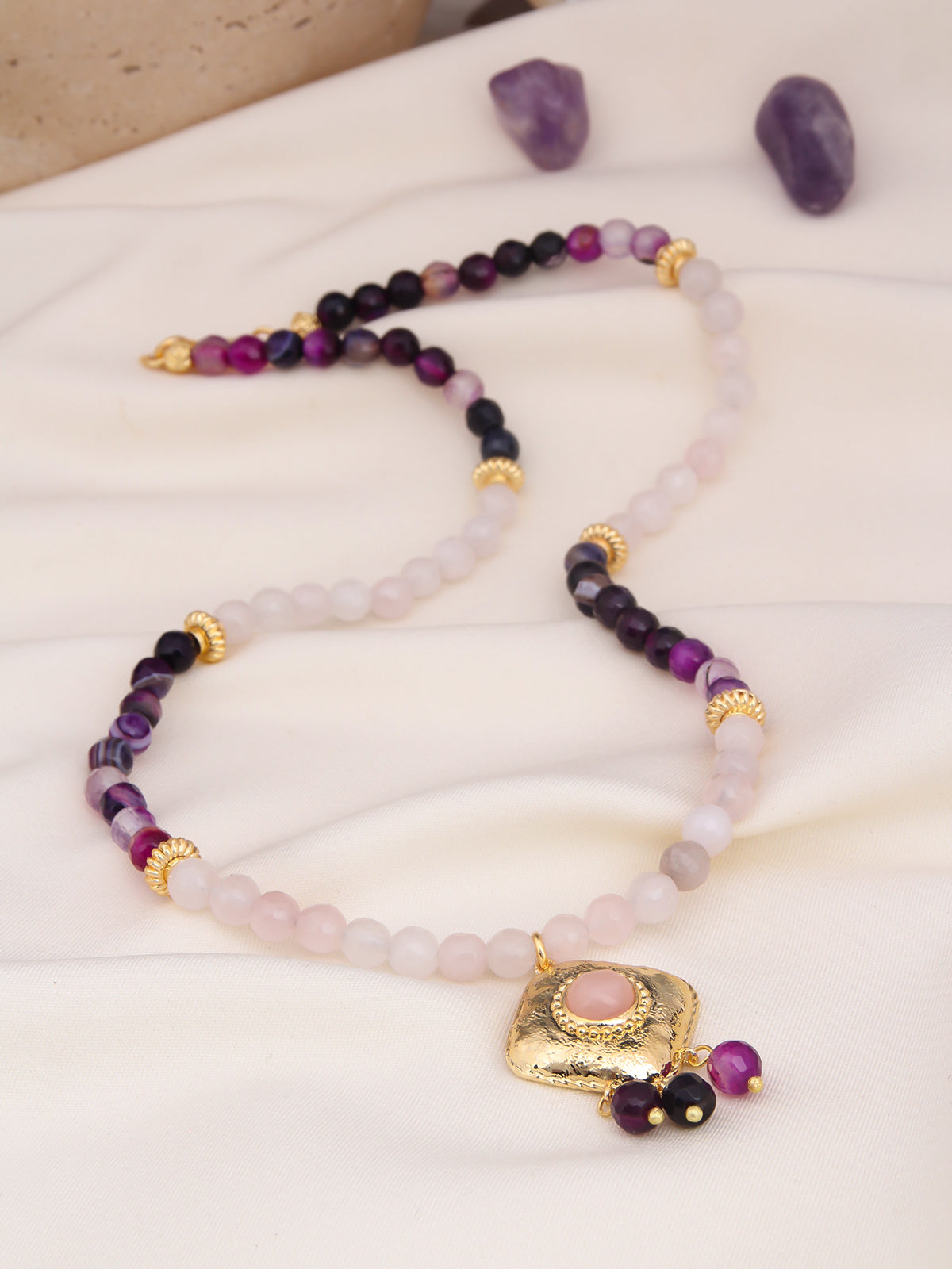 Amethyst & Pink Quartz Collier