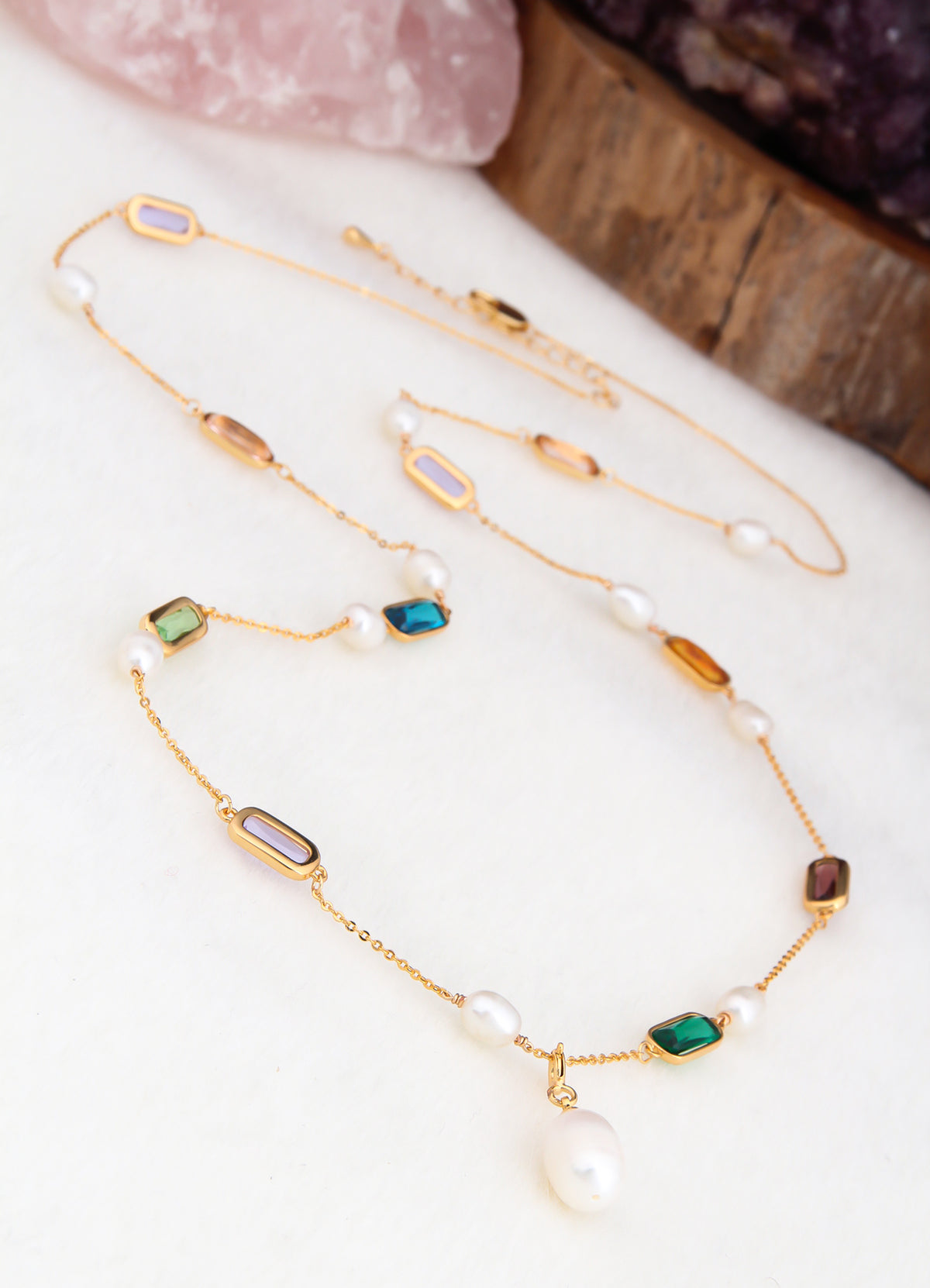 Pearl & Zircon Necklace