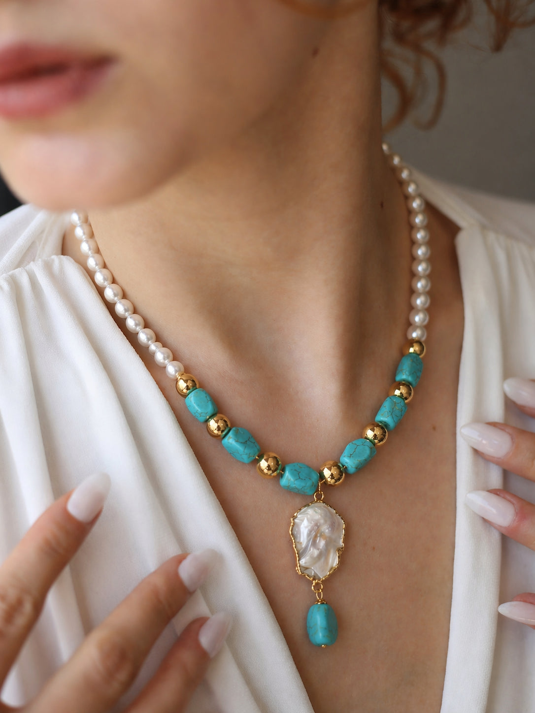 Pearl & Turquoise Necklace