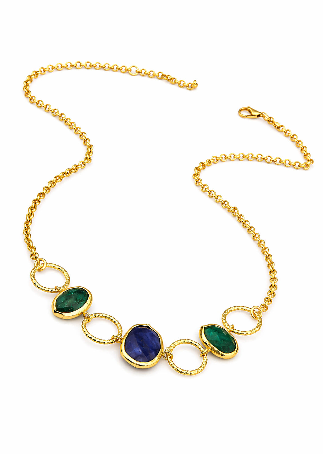 Saphire & Root Emerald Necklace