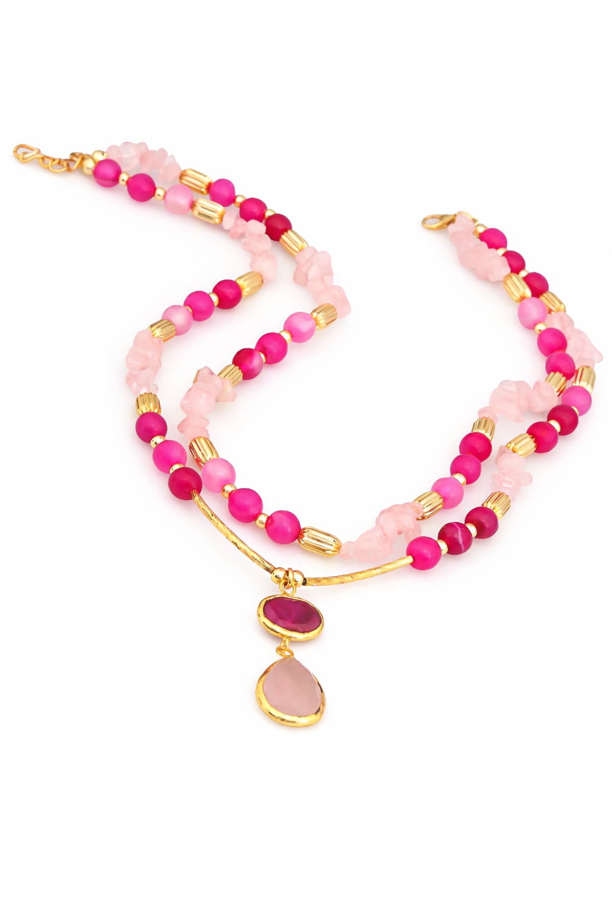 Agathe & Pink Quartz Necklace