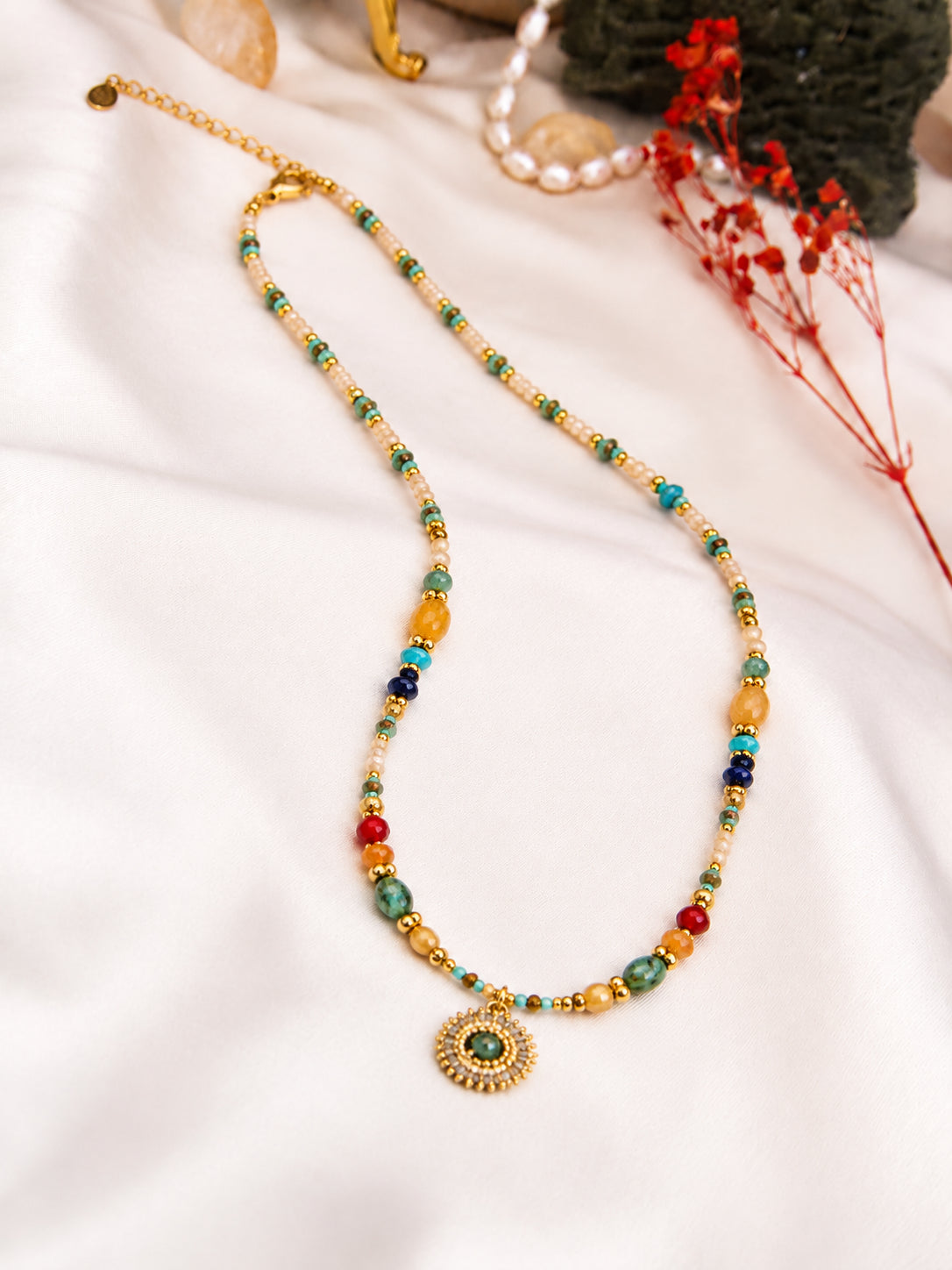Turquoise & Citrine & Nacre Necklace