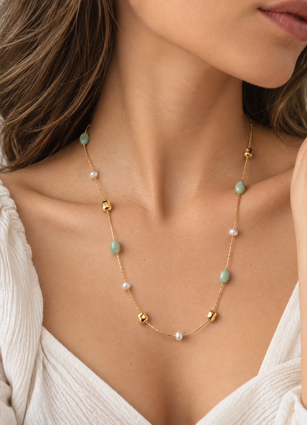 Pearl & Amazonite Necklace