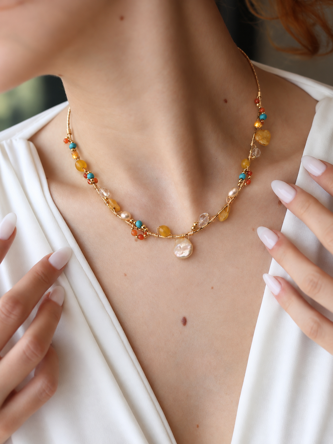 Pearl & Turquoise Necklace