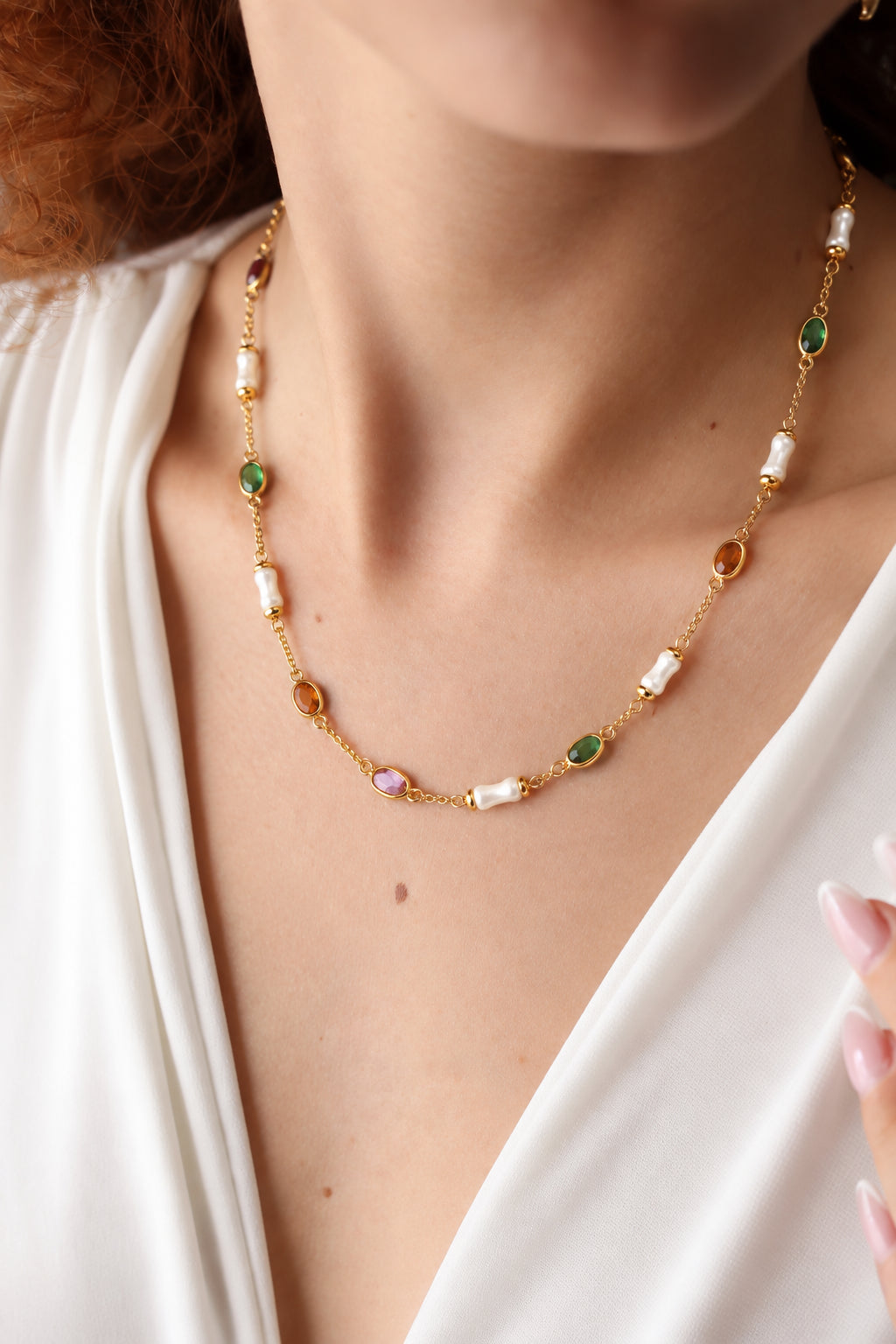 Nacre & Zircon Necklace