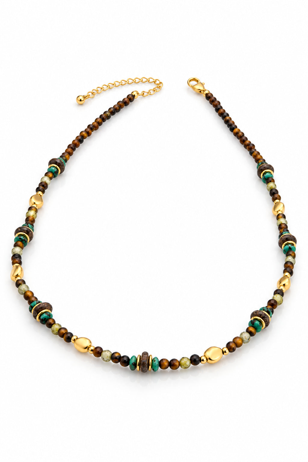 Tiger Eyes & Turquoise Necklace