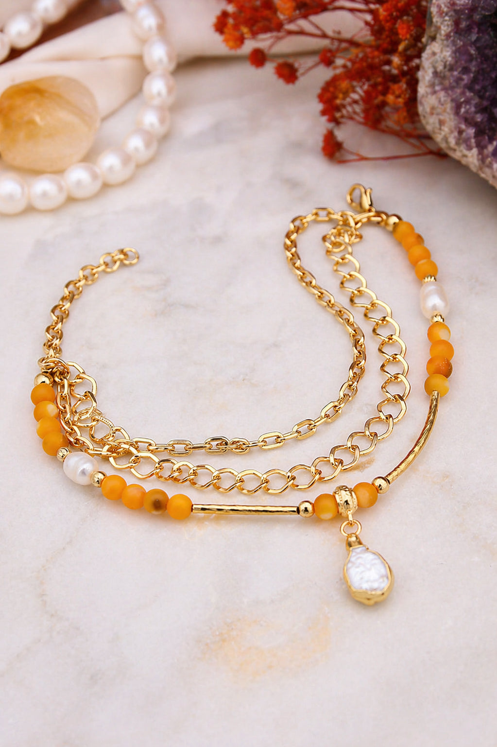 Nacre & Pearl Anklet
