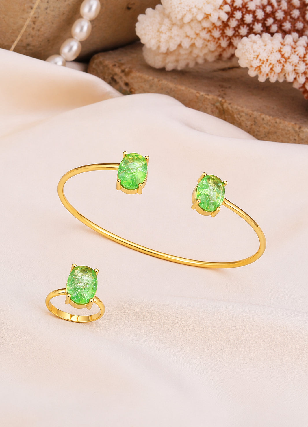 Zircon Bracelet Ring Set
