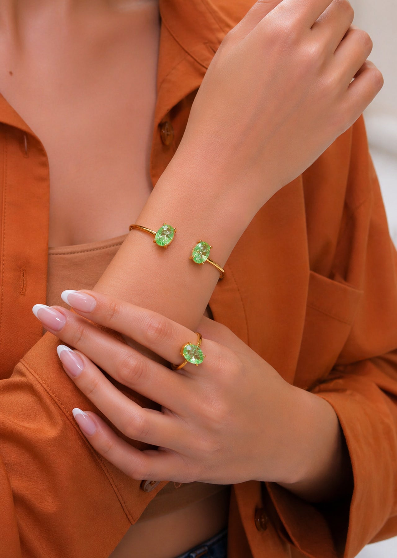 Zircon Bracelet Ring Set