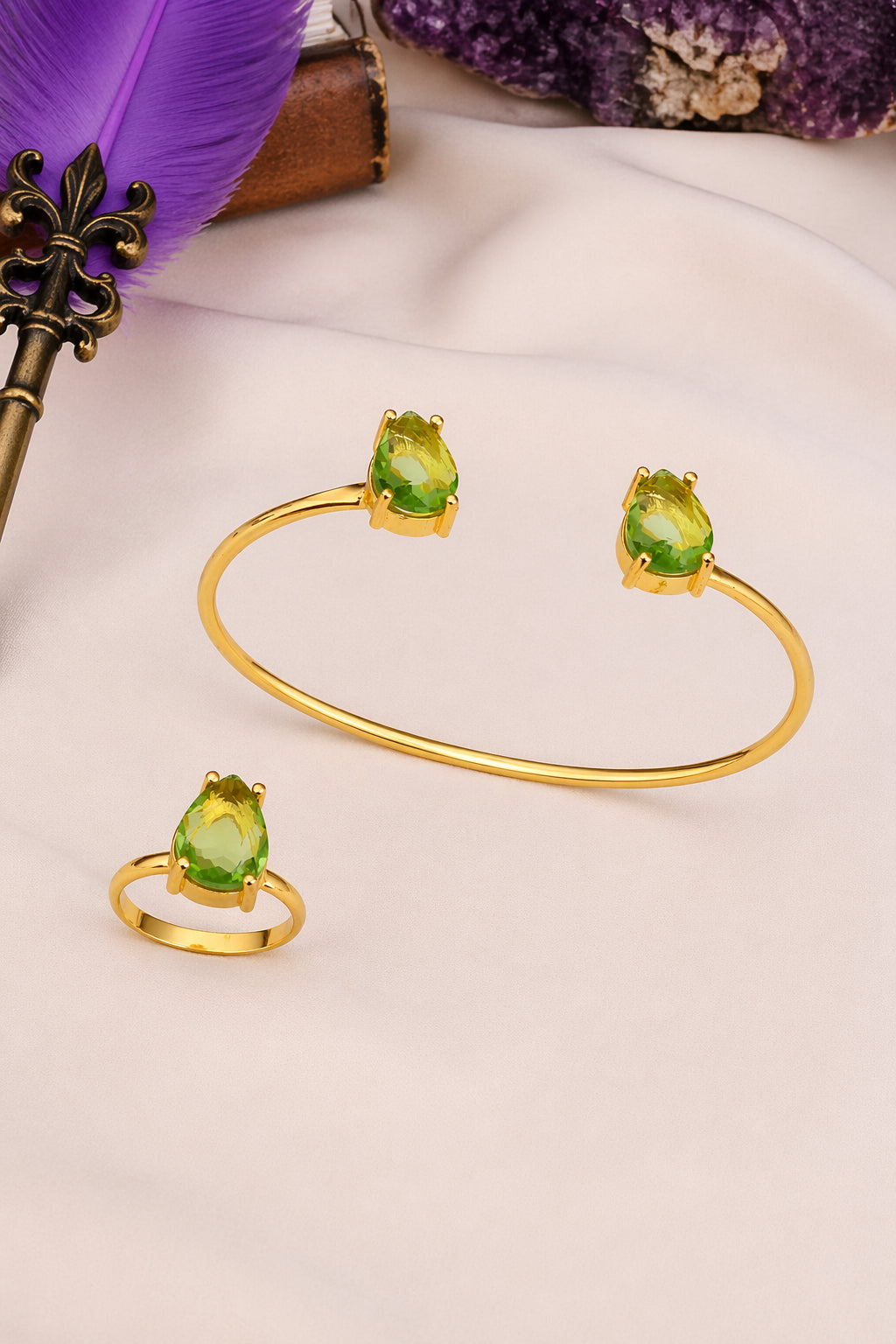 Zircon Bracelet Ring Set