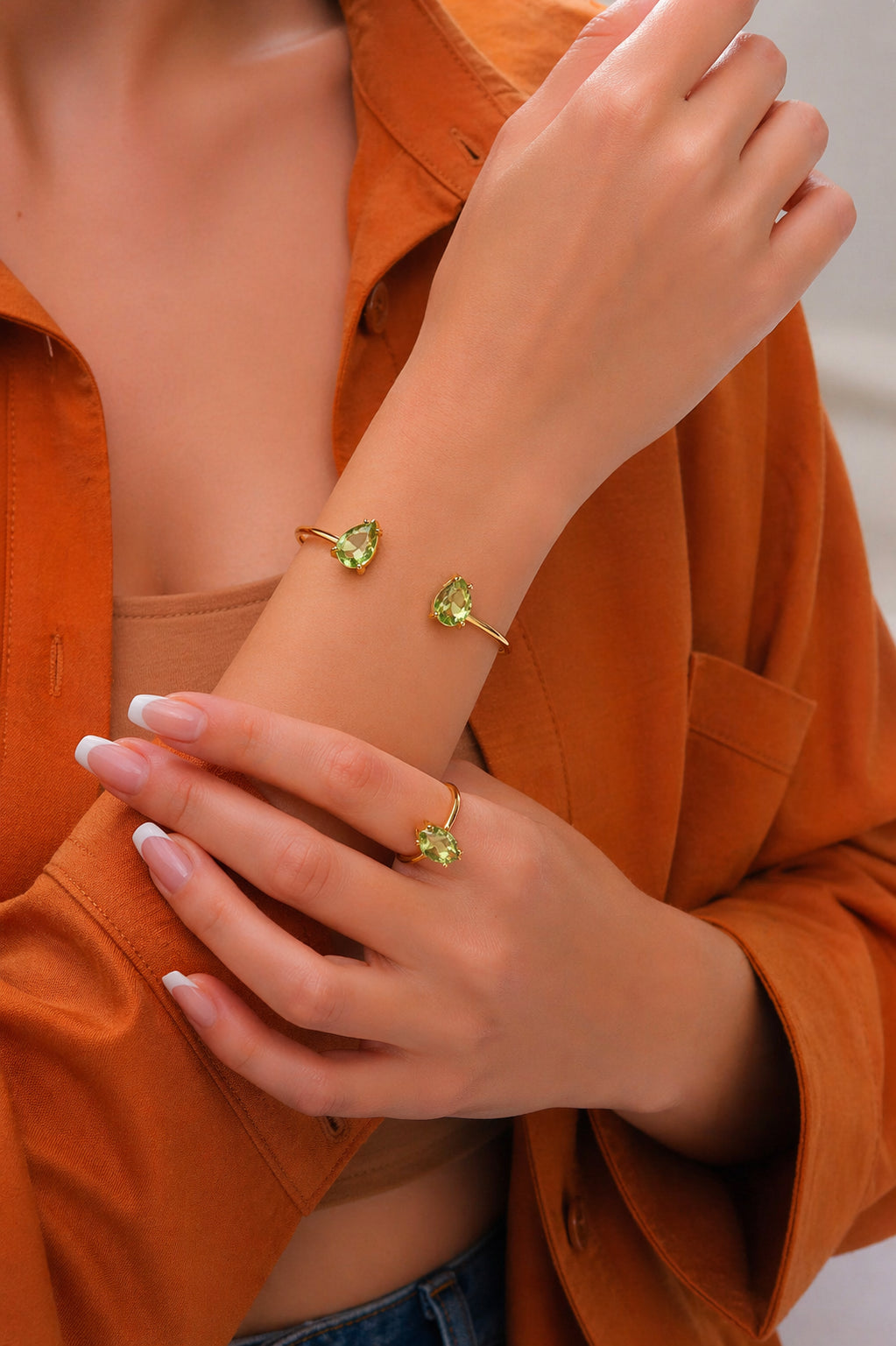 Zircon Bracelet Ring Set