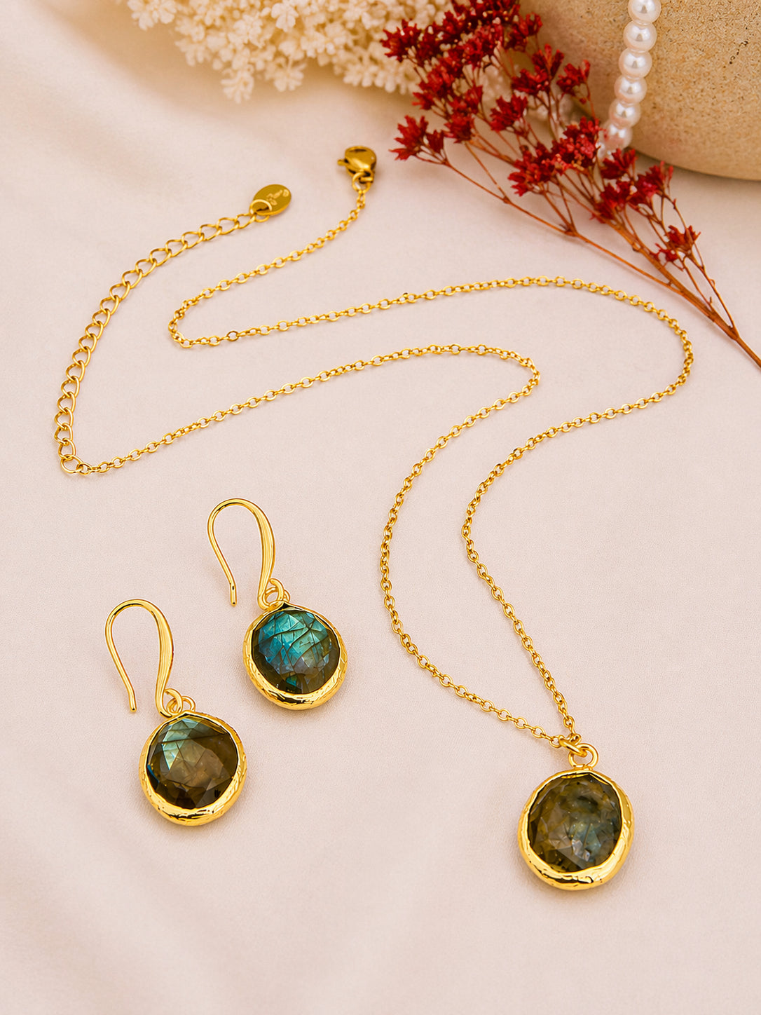 Labradorite Necklace & Earring Set