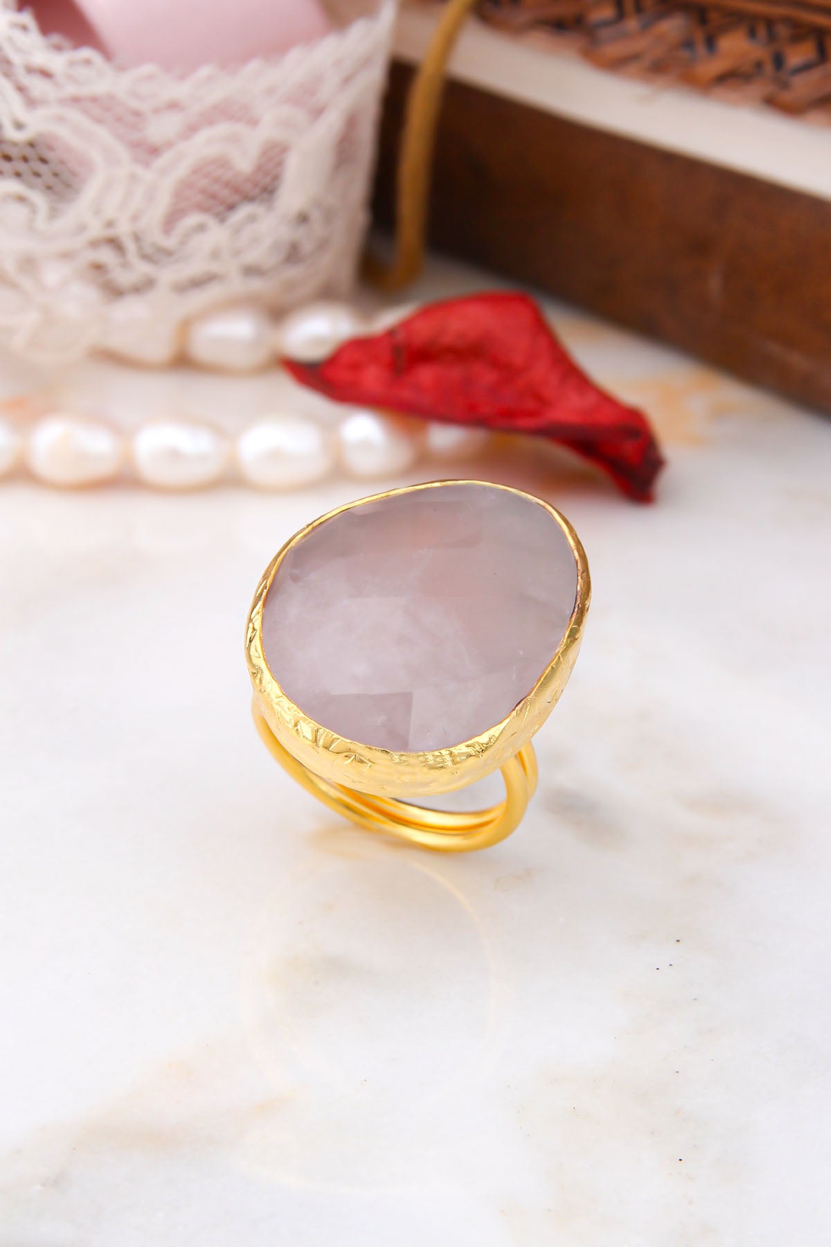Pink Quartz Bagues