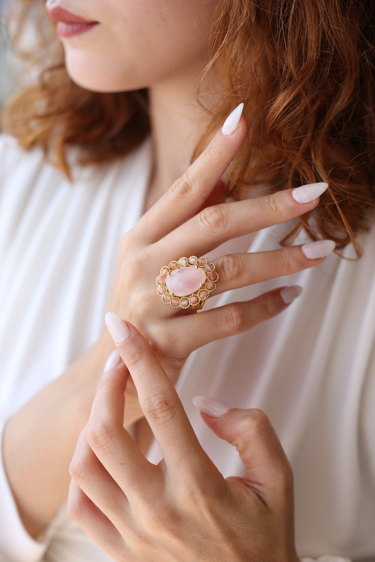 Pink Quartz Ring