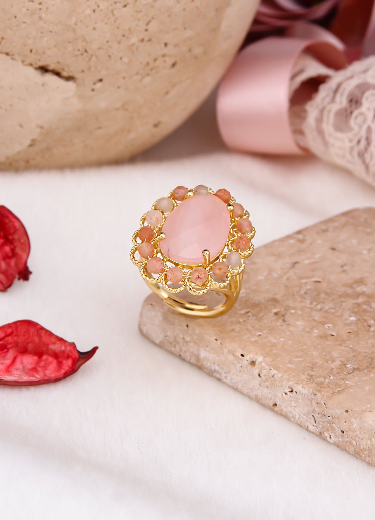 Pink Quartz Bague