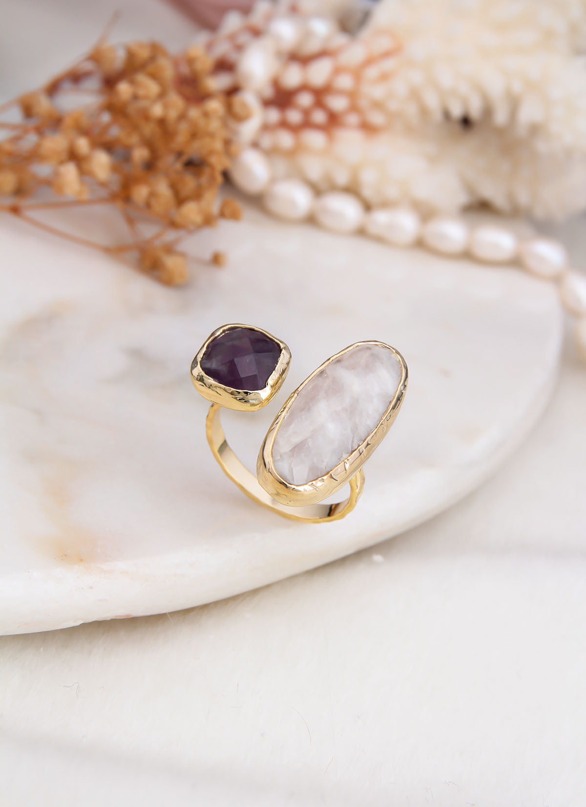 Labrodorite & Moonstone Ring