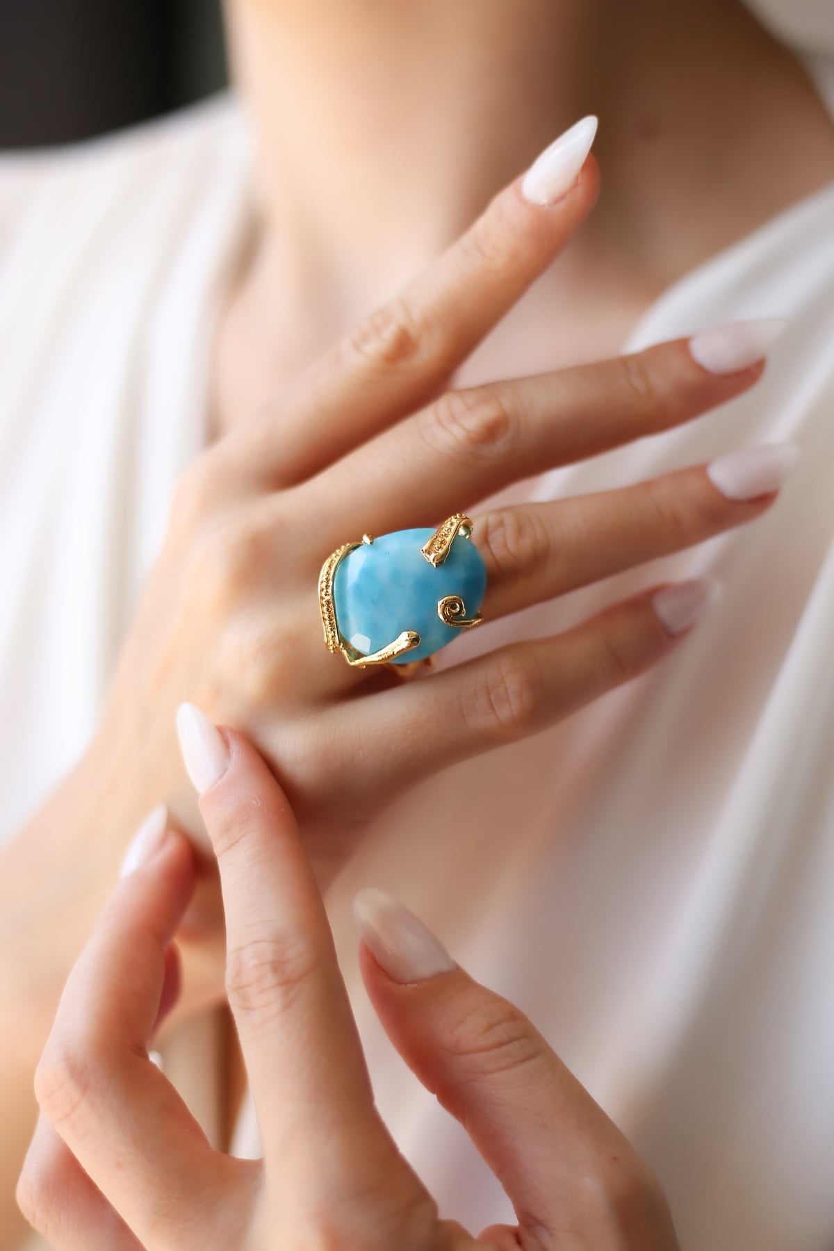 Blue Opal Ring