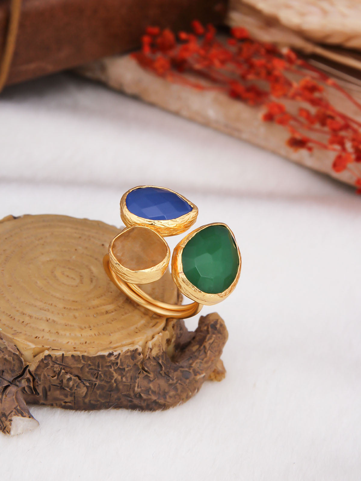 Cat Eyes & Citrine Bague