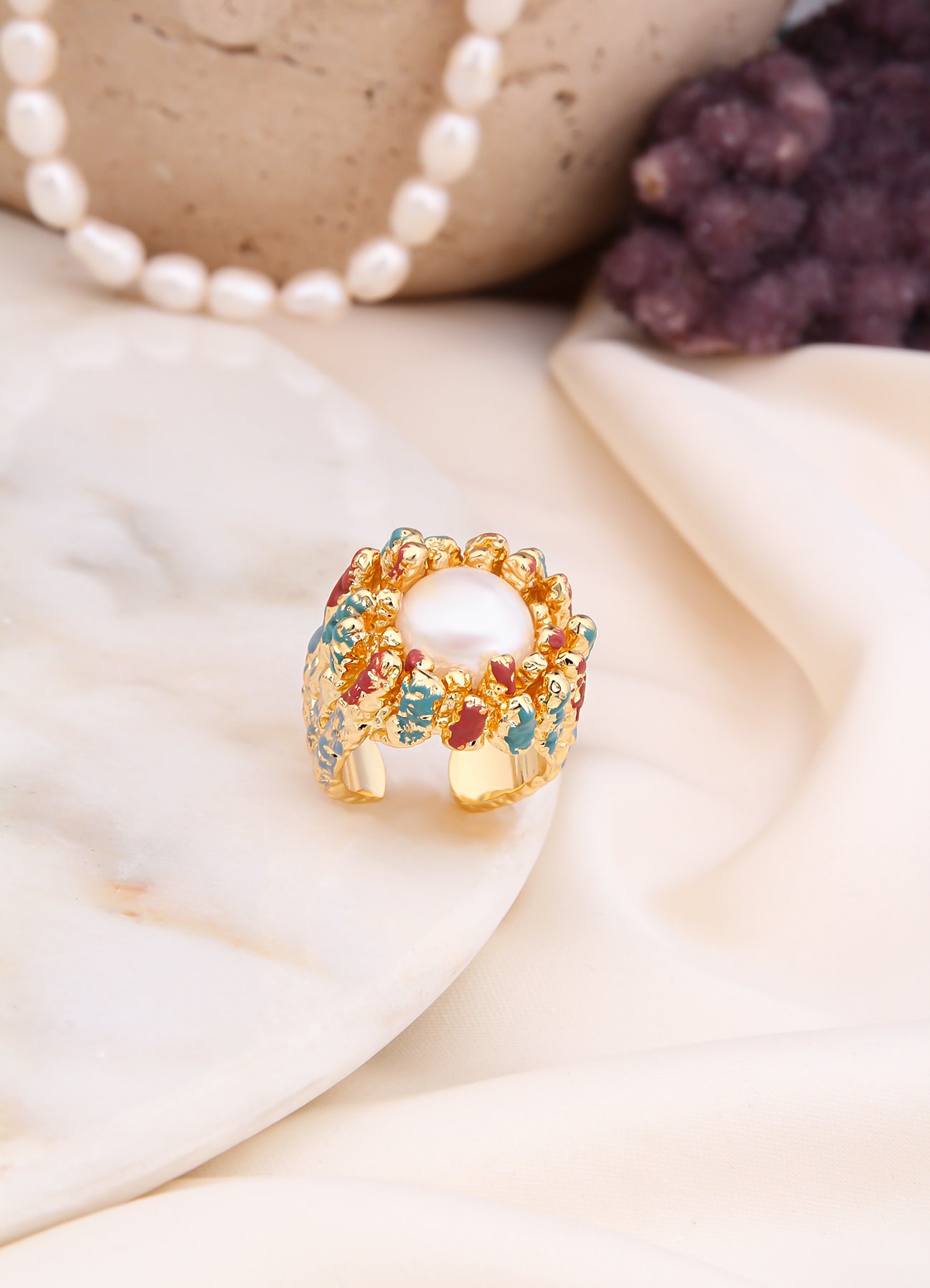 Zircon & Pearl Ring
